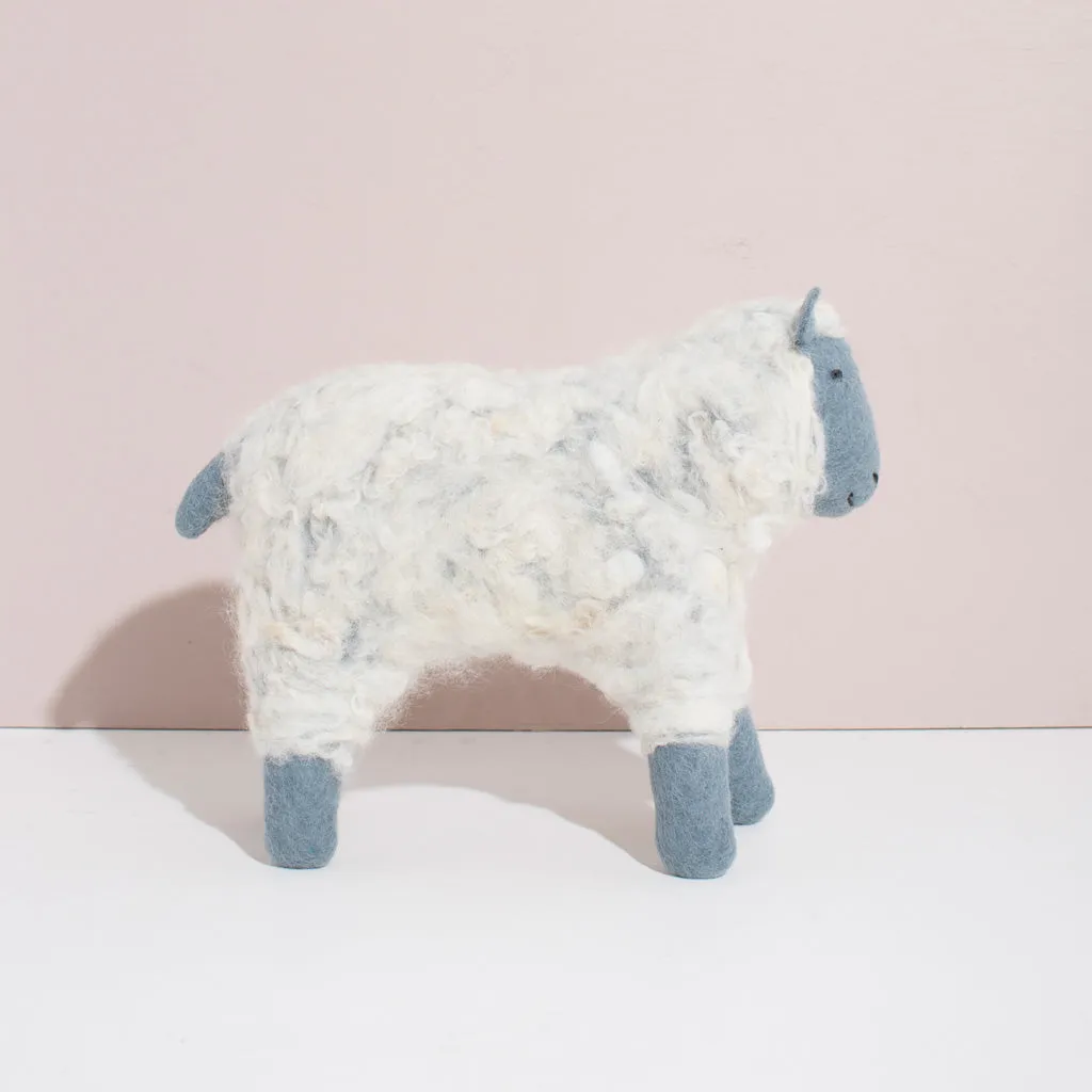 Hand Felted Grey Sheep - Large