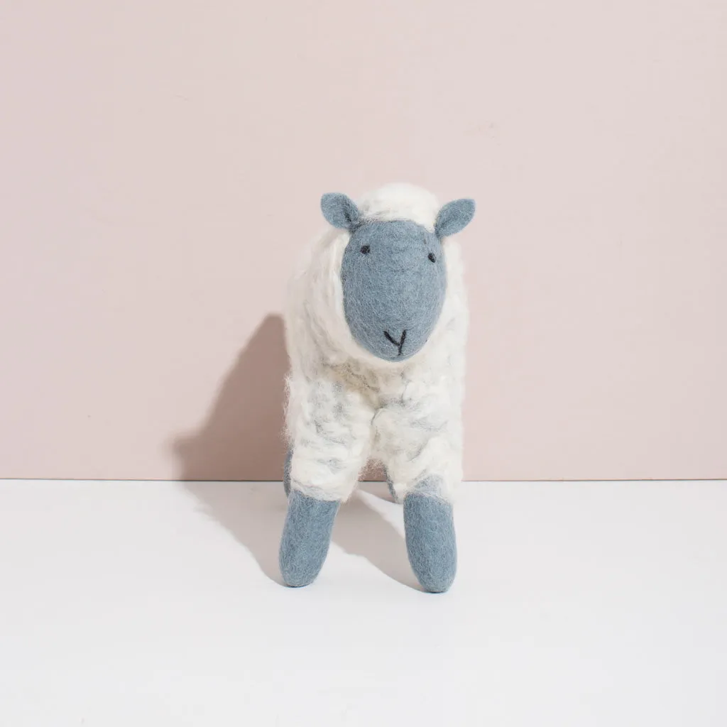 Hand Felted Grey Sheep - Large