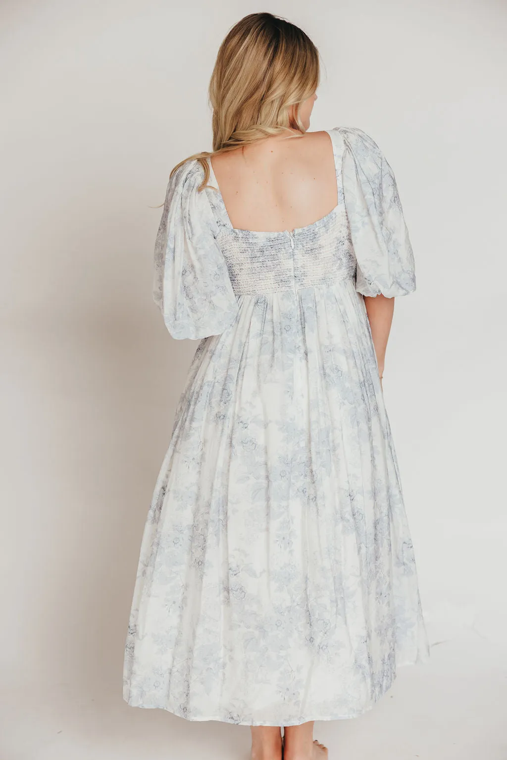 Harlow Maxi Dress in Light Blue Floral - Bump Friendly & Inclusive Sizing (S-3XL)