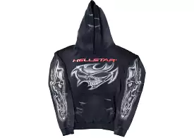 Hellstar Airbrushed Skull Hoodie Black