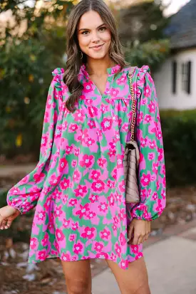 It's All For You Pink Floral Babydoll Dress