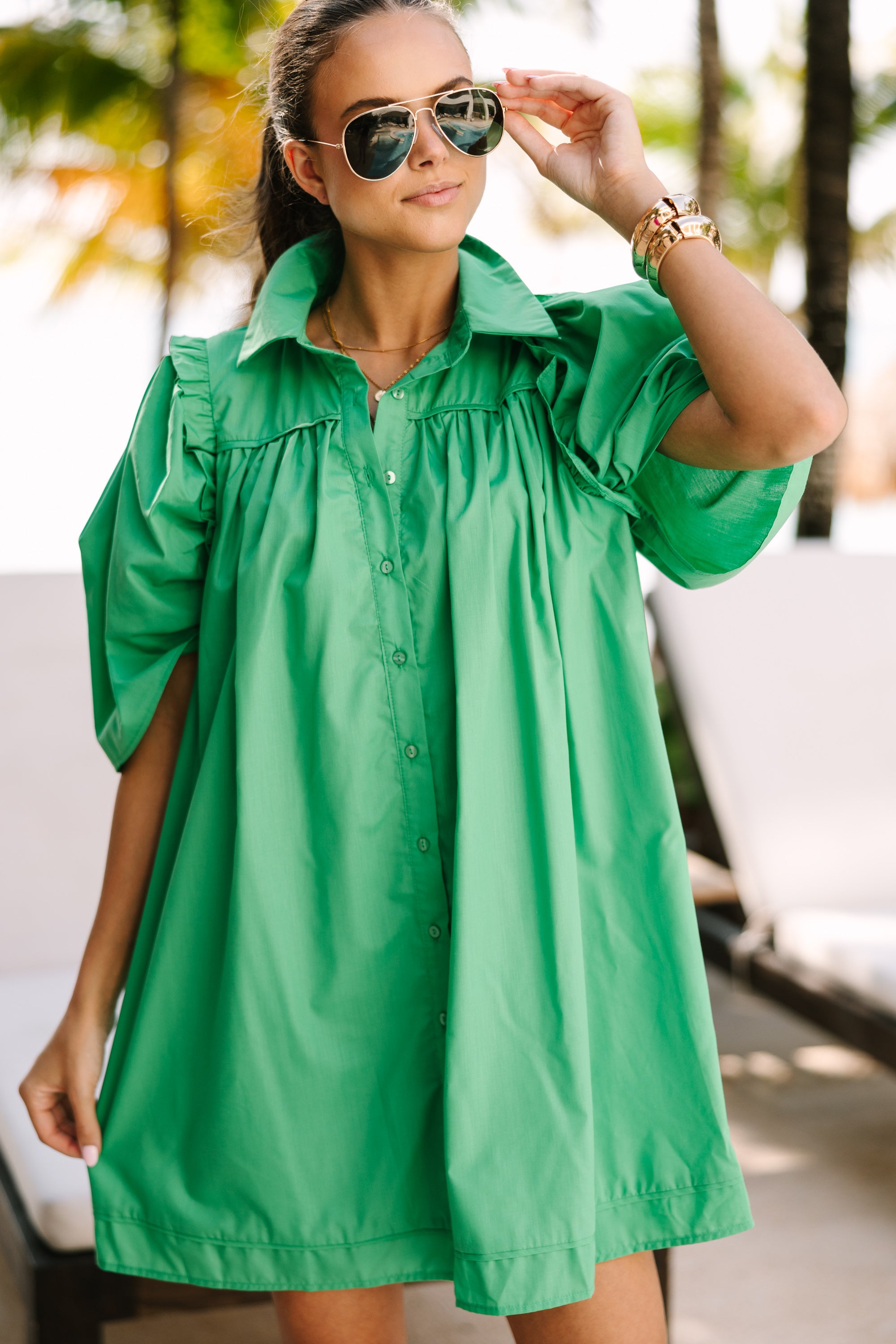 It's Always For You Kelly Green Babydoll Dress