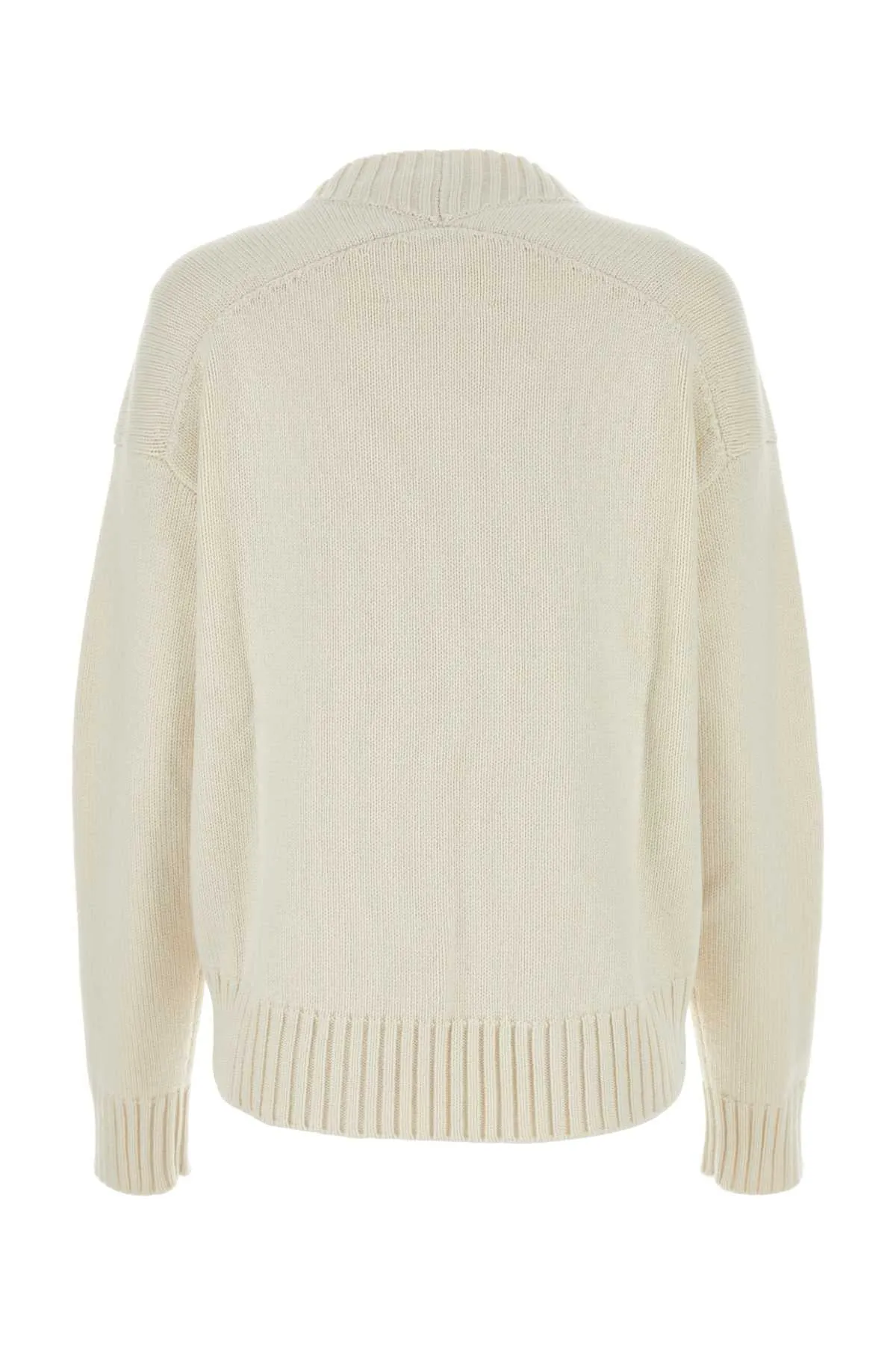 Jil Sander Ivory Cashmere Blend Oversize Sweater