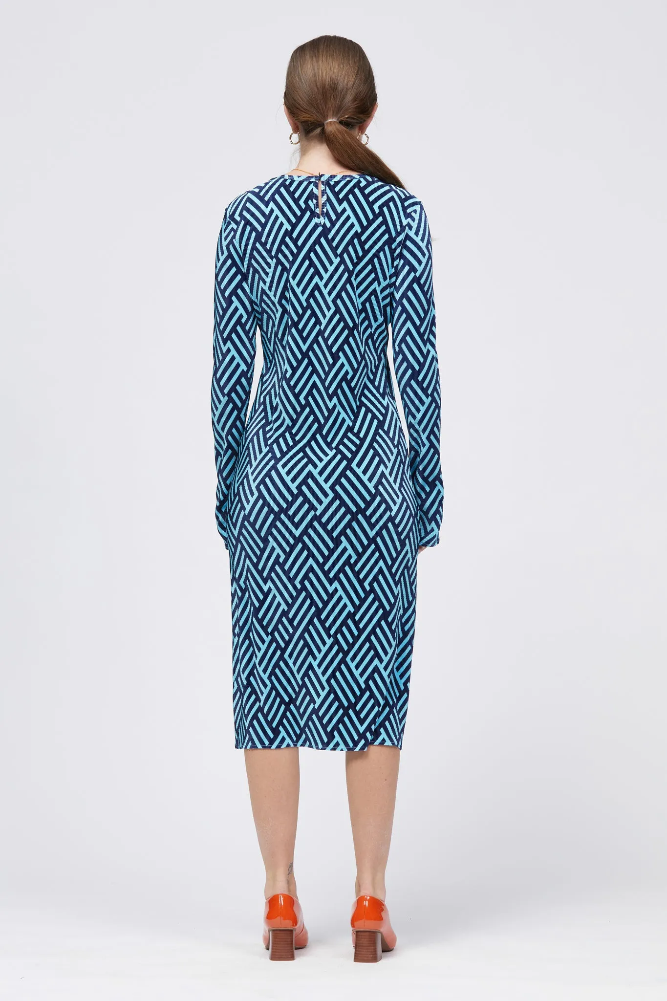 Kawa Dress Light Blue/Navy Print