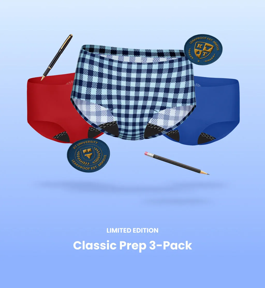 (KIT ITE CLASSIC PREP UT 7-PACK GUMDROP/BLUEBERRY/BLUE GINGHAM 3-PACK | BOYSHORT