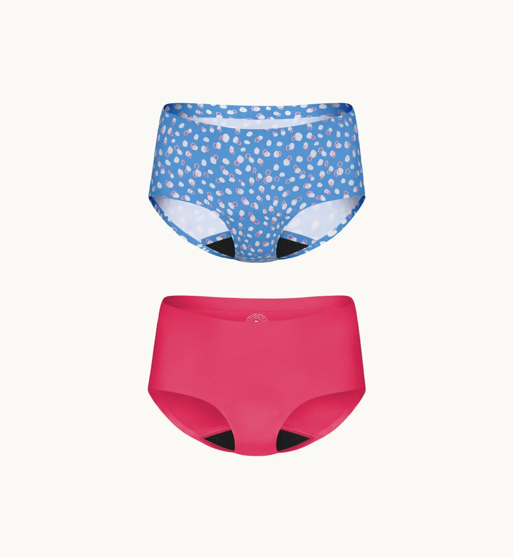 (KIT ITE FIRST PERIOD KIT SLP LTD COLOR PINK POP/WHIRLPOOL 2-PACK | BOYSHORT