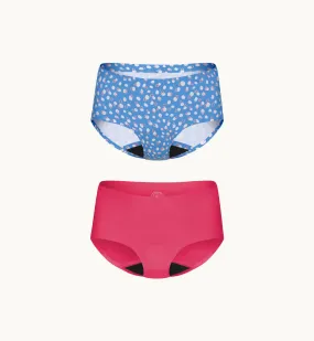 (Kit Item) First Period Kit SLP LTD Color Pink Pop/Whirlpool 2-Pack | Boyshort