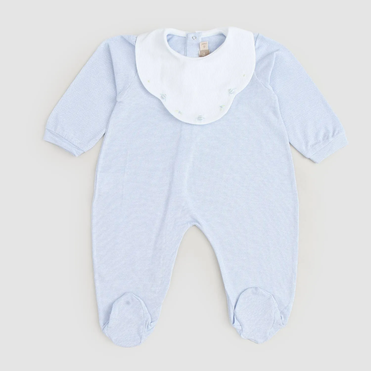 La Stupenderia Light Blue Romper With Wide Collar