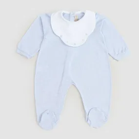 La Stupenderia Light Blue Romper With Wide Collar