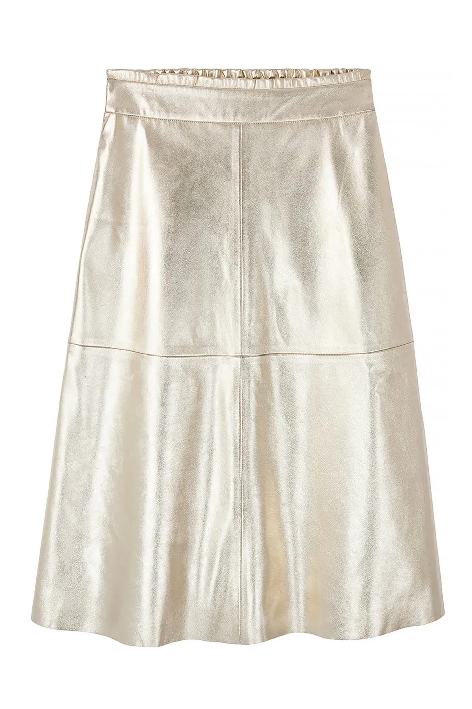 Lateisha Faux Leather Skirt - Metallic Gold