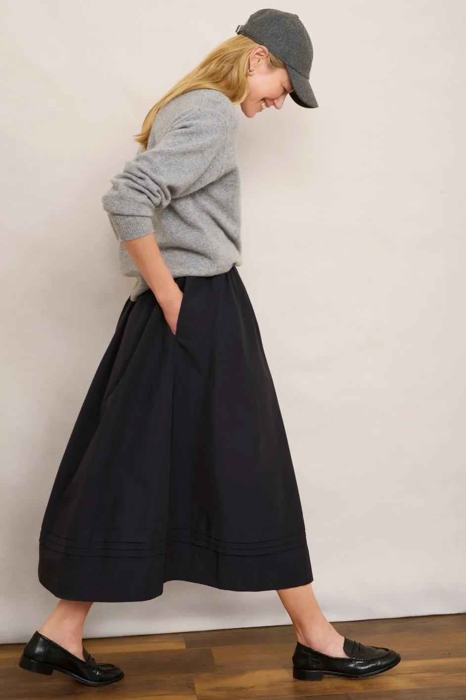 Laurie Taffeta Skirt - Midnight