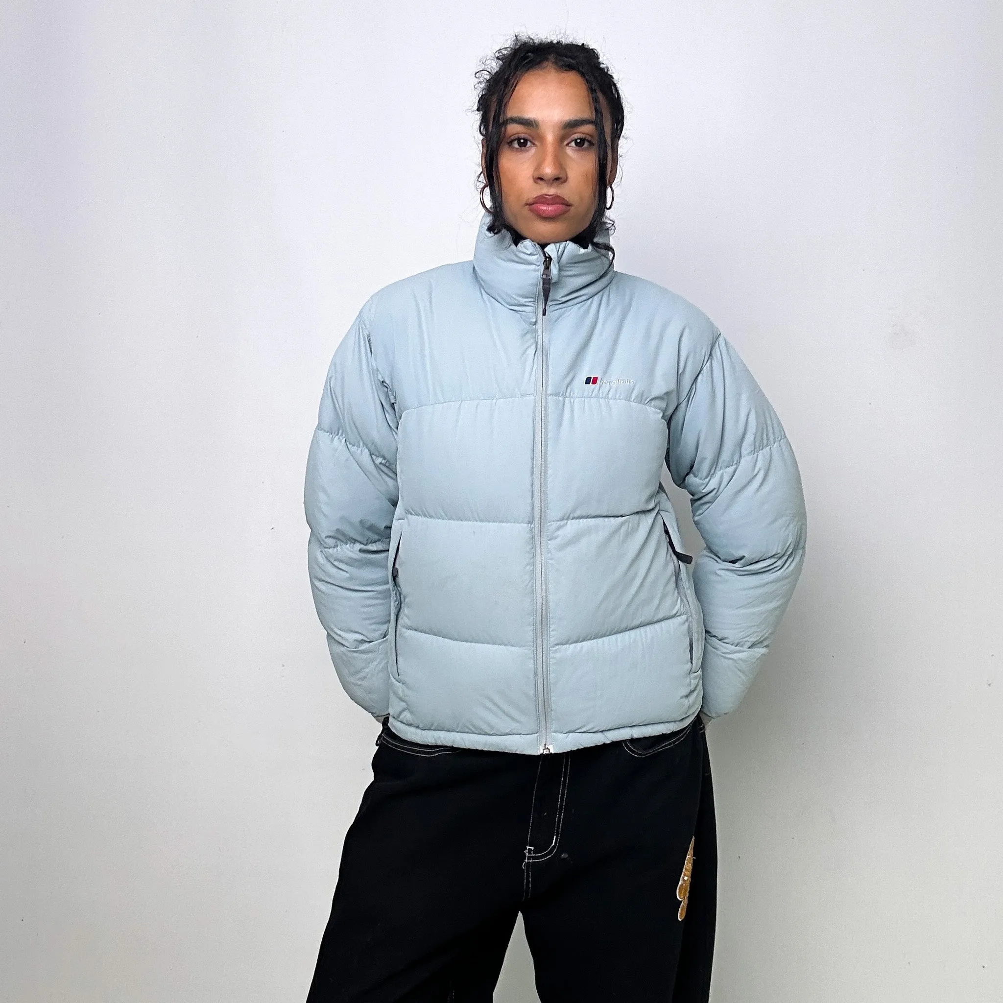 LIGHT BLUE 90S BERGHAUS PUFFER JACKET COAT (