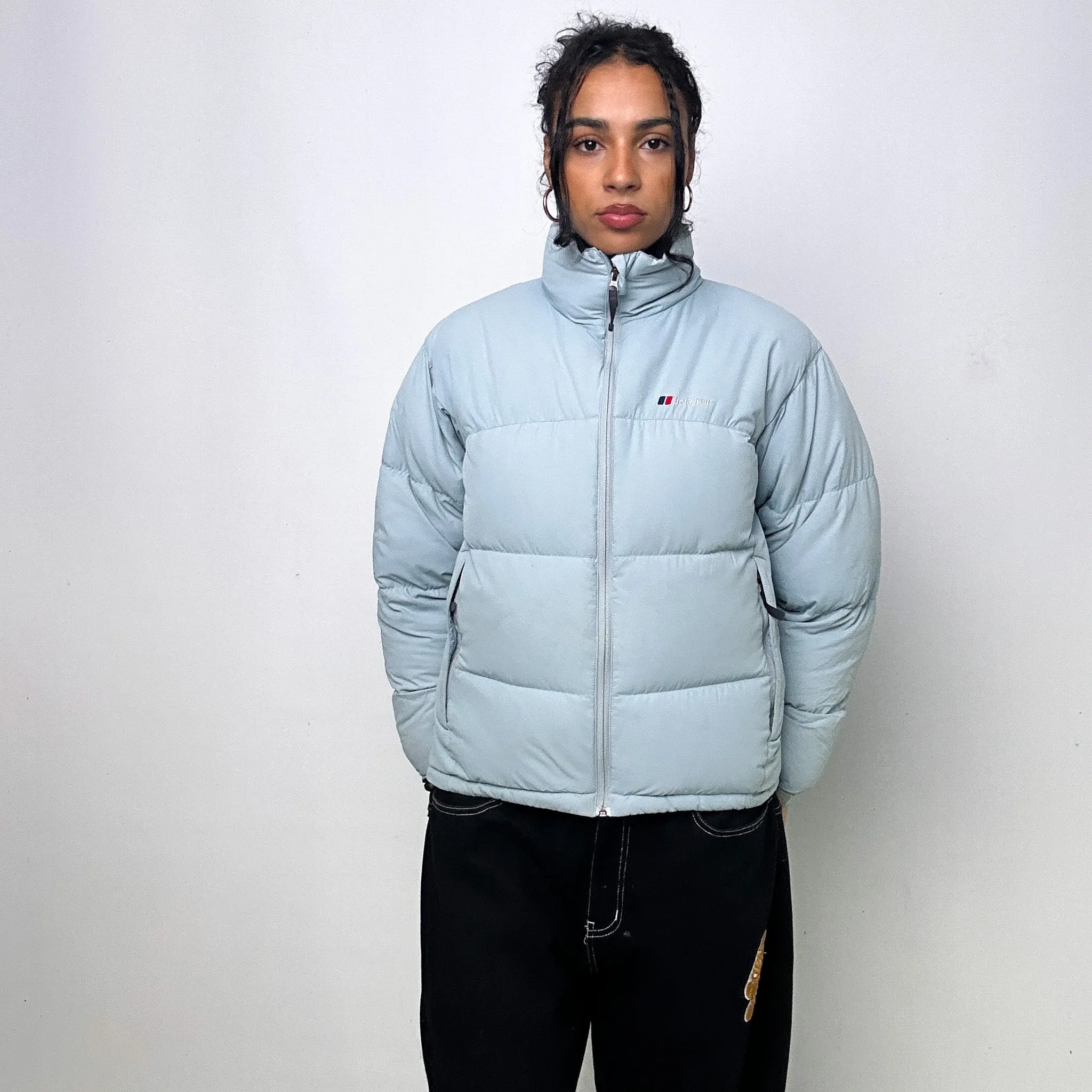 LIGHT BLUE 90S BERGHAUS PUFFER JACKET COAT (