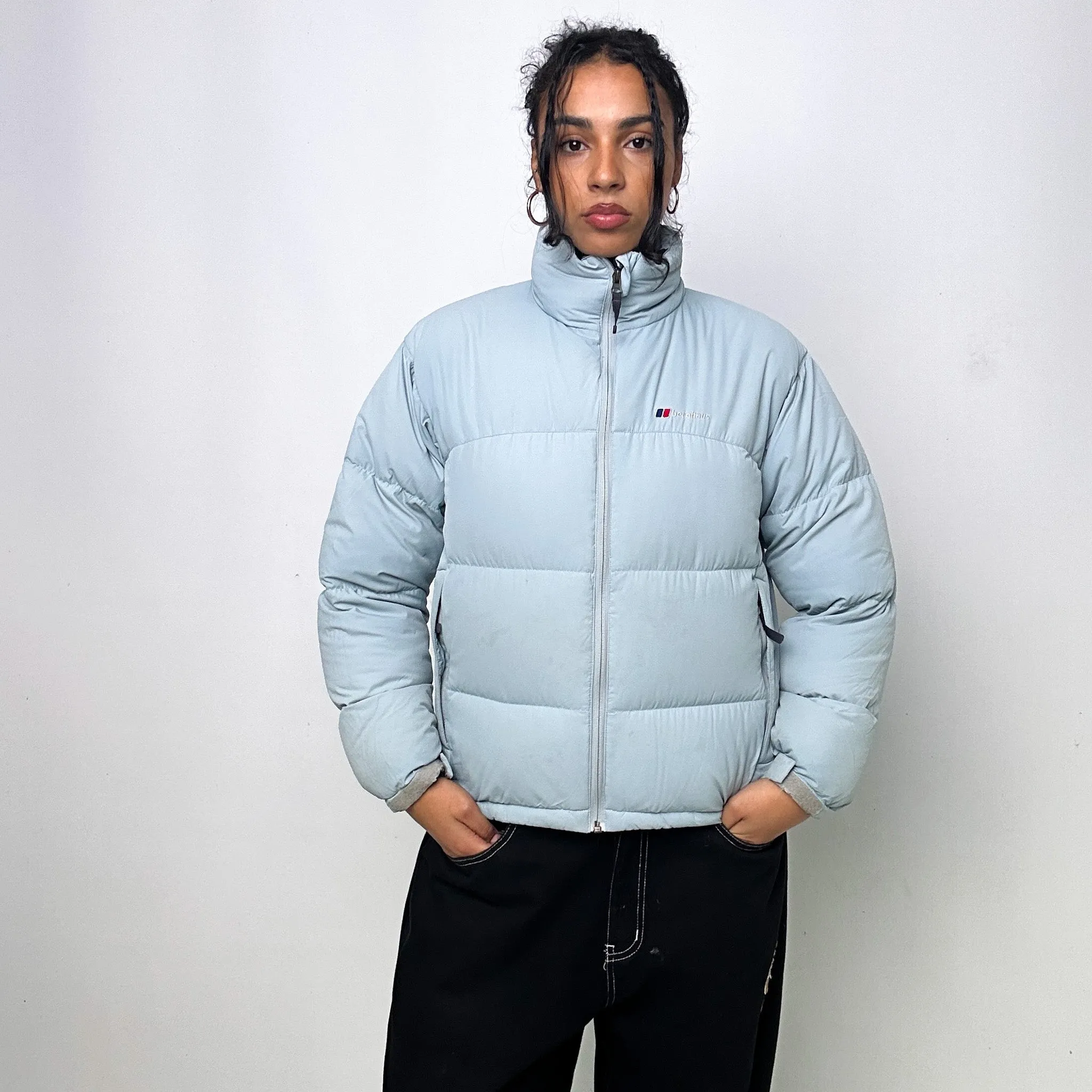 LIGHT BLUE 90S BERGHAUS PUFFER JACKET COAT (