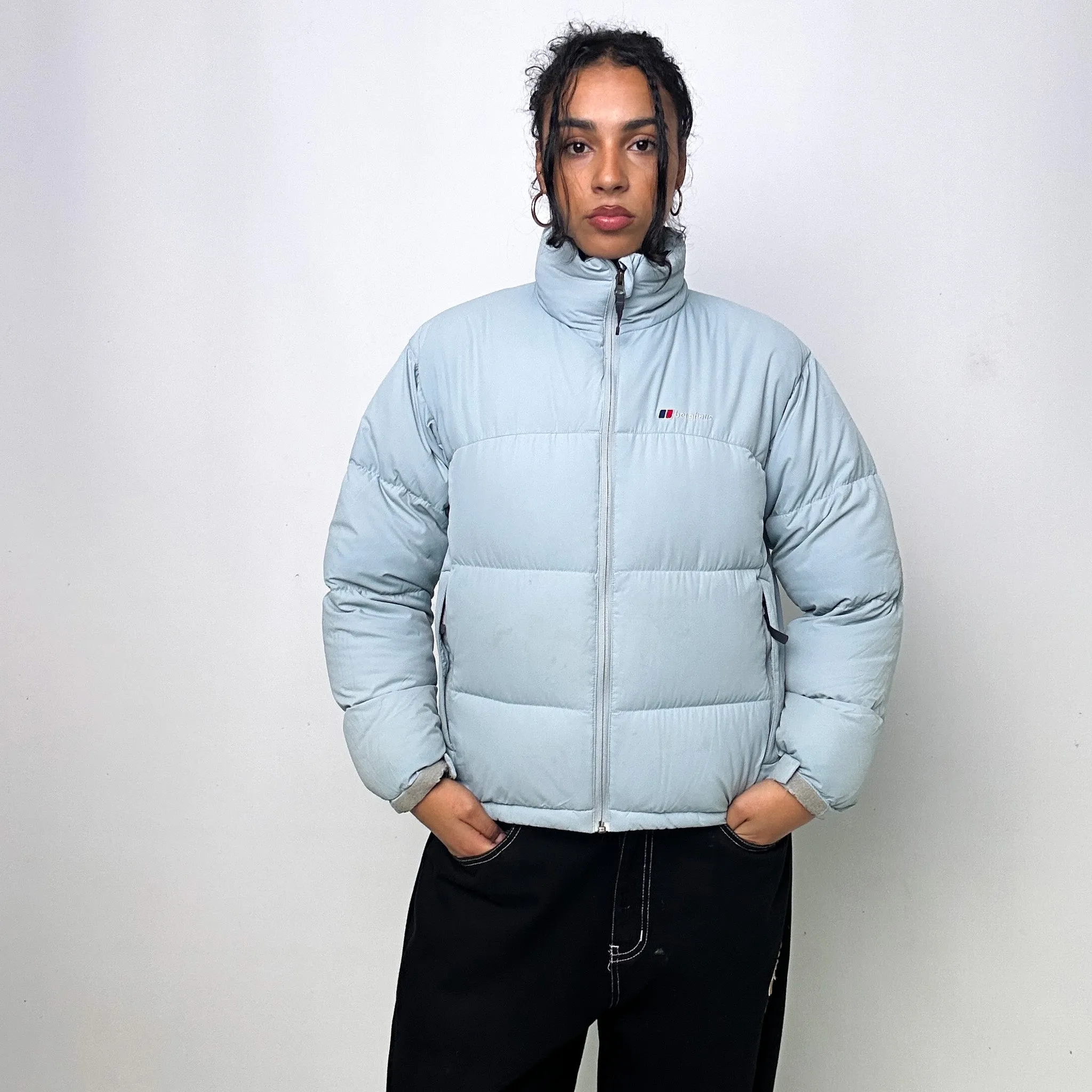 LIGHT BLUE 90S BERGHAUS PUFFER JACKET COAT (