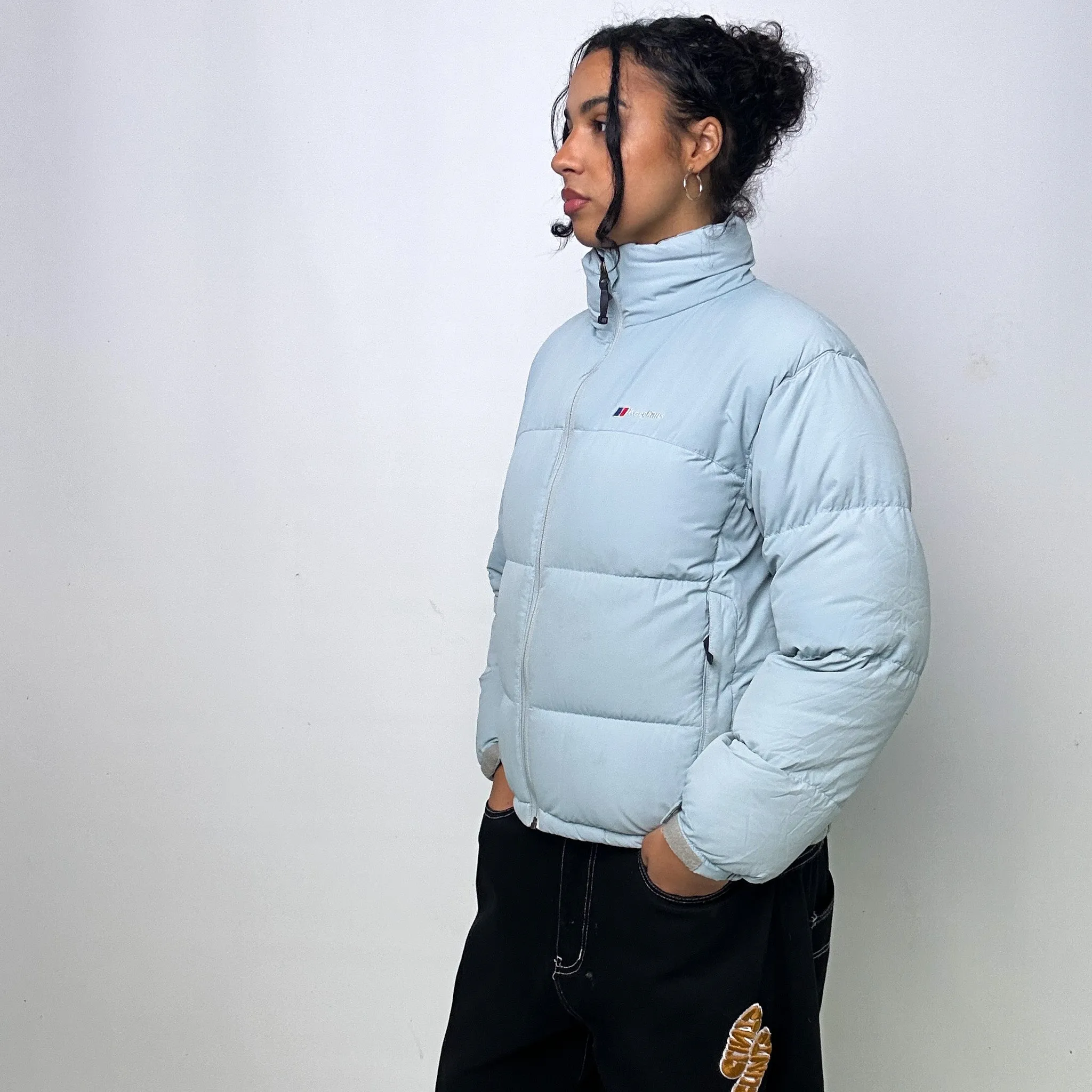 LIGHT BLUE 90S BERGHAUS PUFFER JACKET COAT (