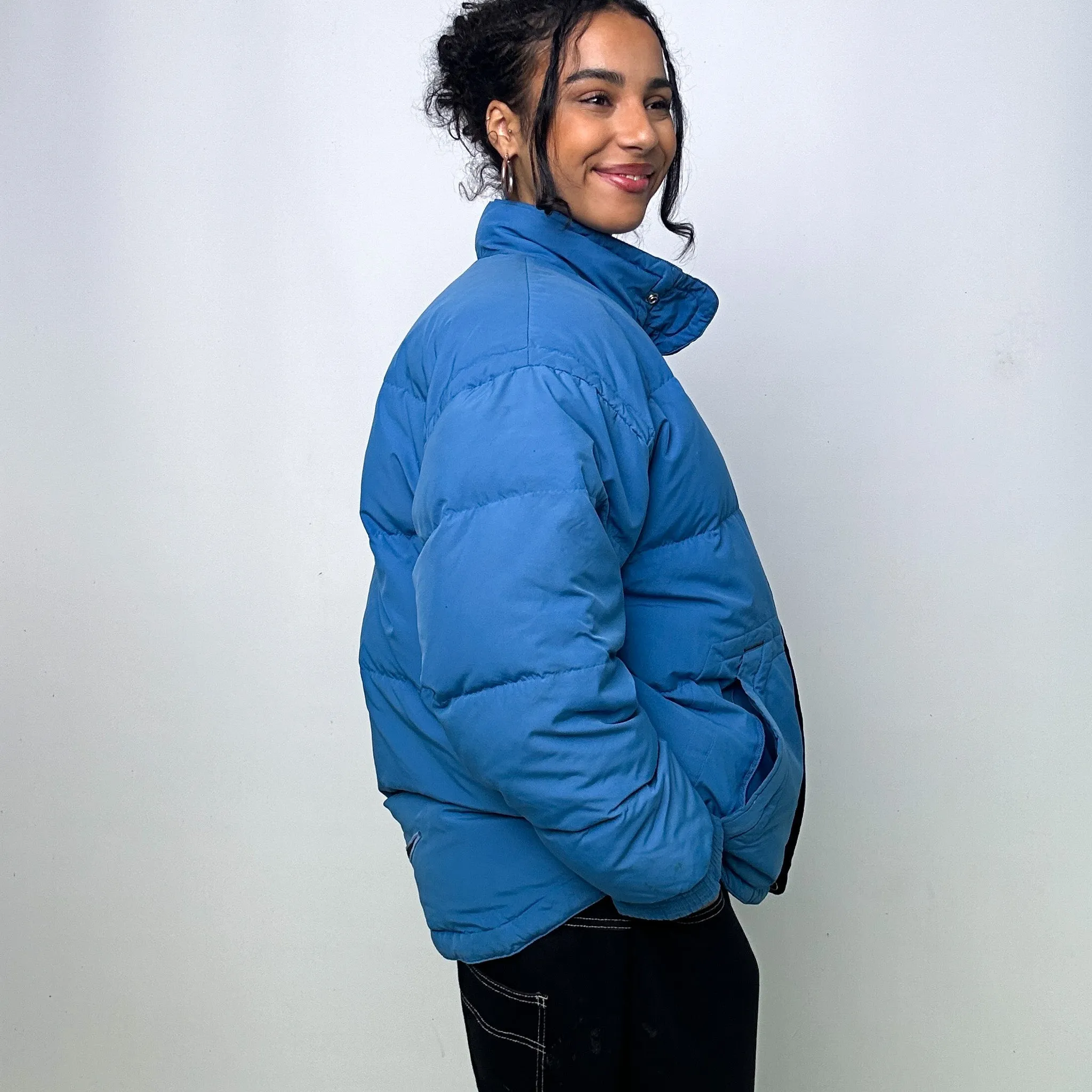 Light Blue 90s NIKE Puffer Jacket Coat (L)