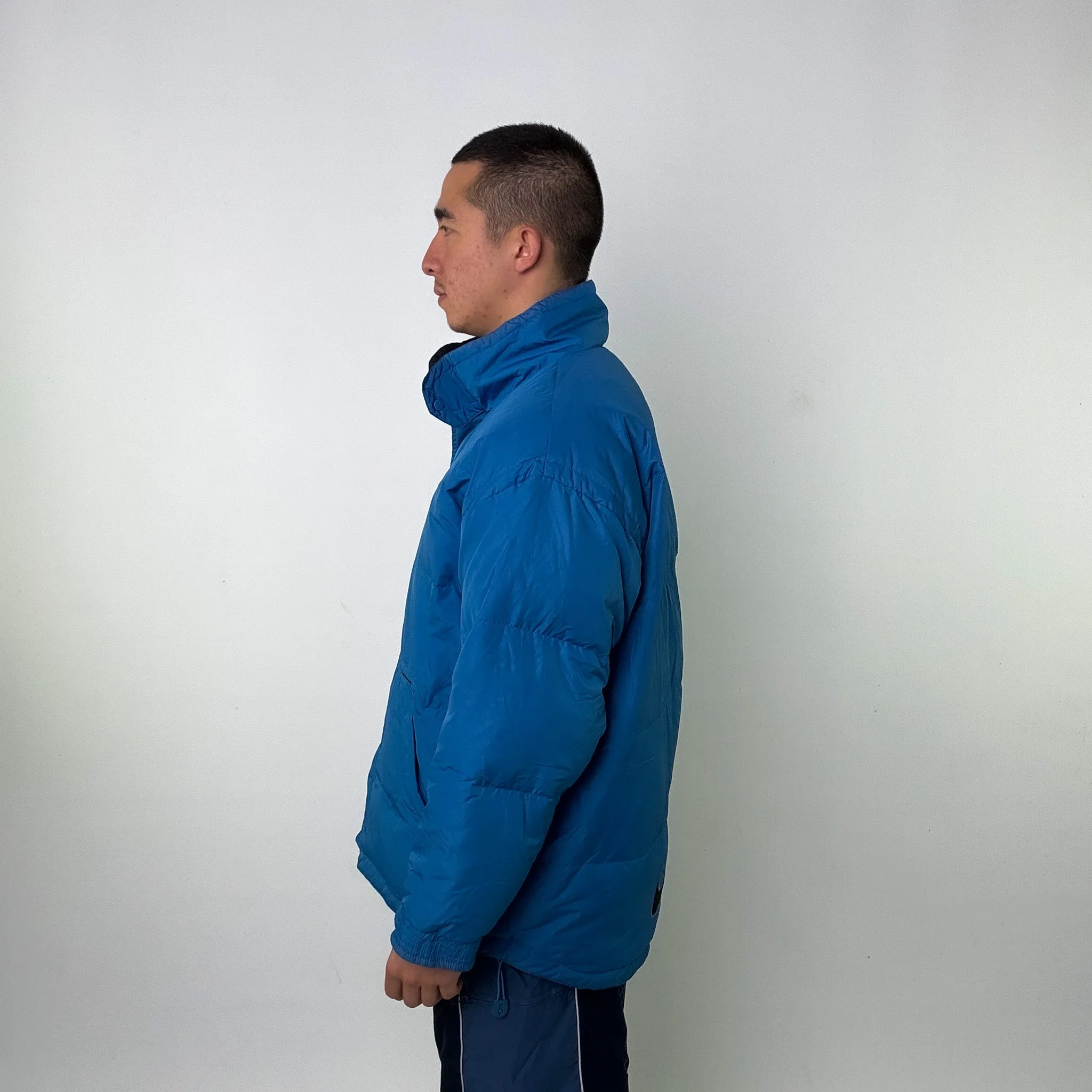 Light Blue 90s NIKE Puffer Jacket Coat (XL)