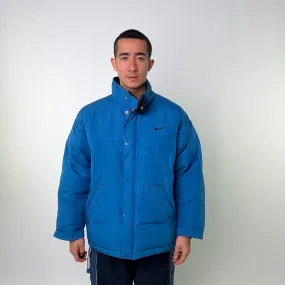 Light Blue 90s NIKE Puffer Jacket Coat (XL)