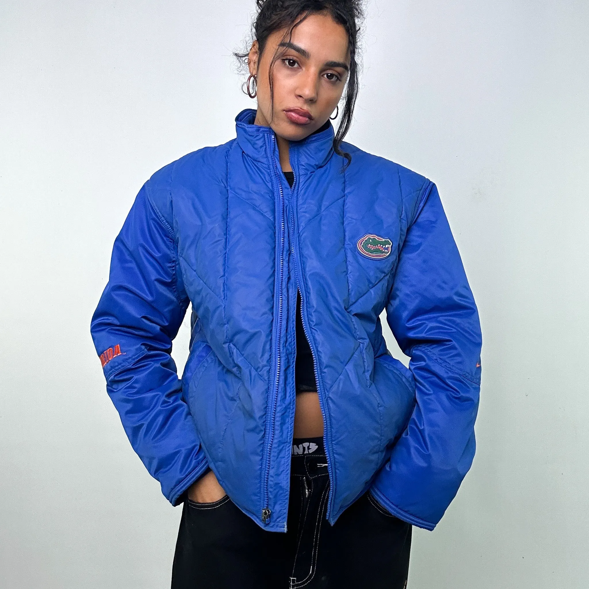 LIGHT BLUE 90S NIKE TEAM FLORIDA PUFFER JACKET COAT (