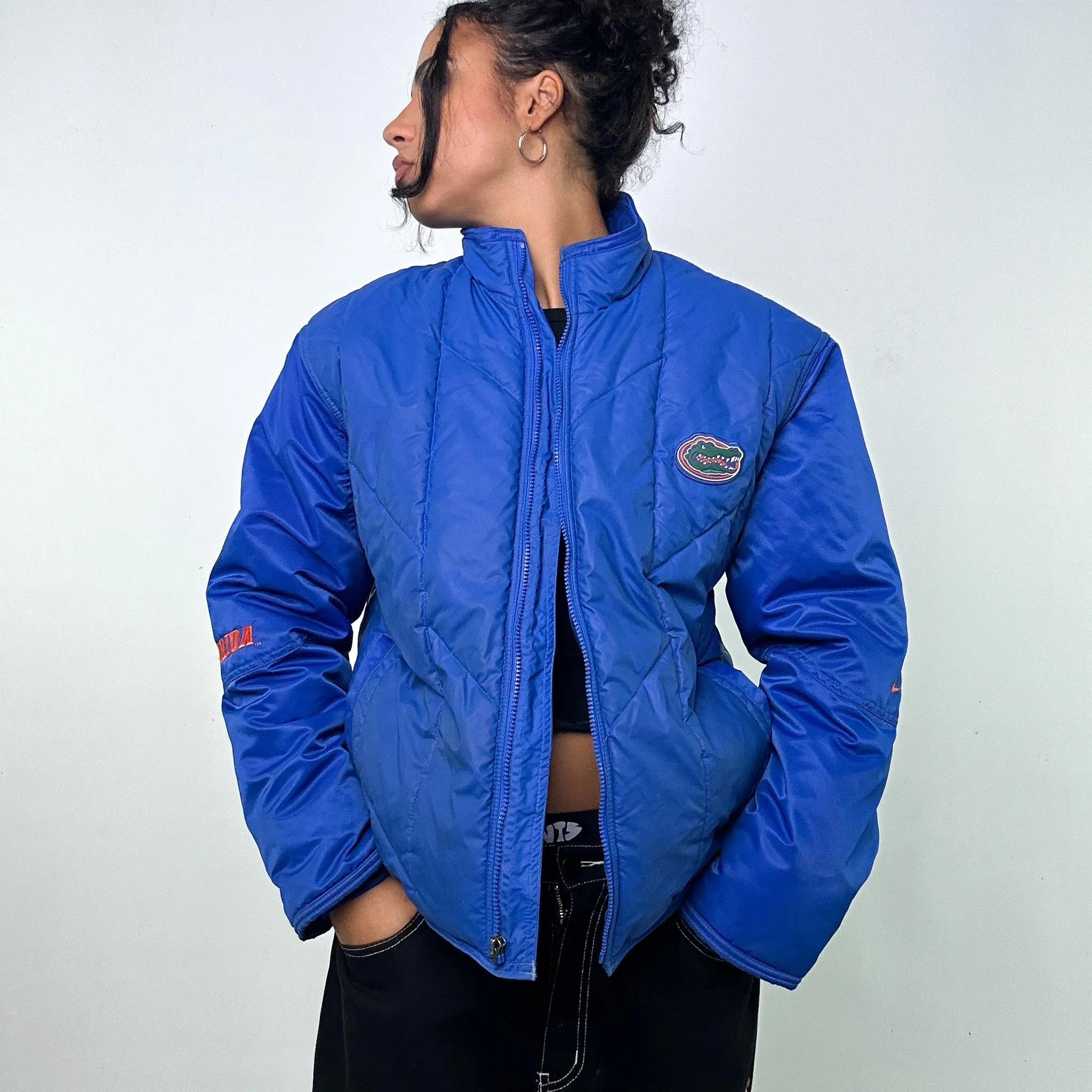 LIGHT BLUE 90S NIKE TEAM FLORIDA PUFFER JACKET COAT (