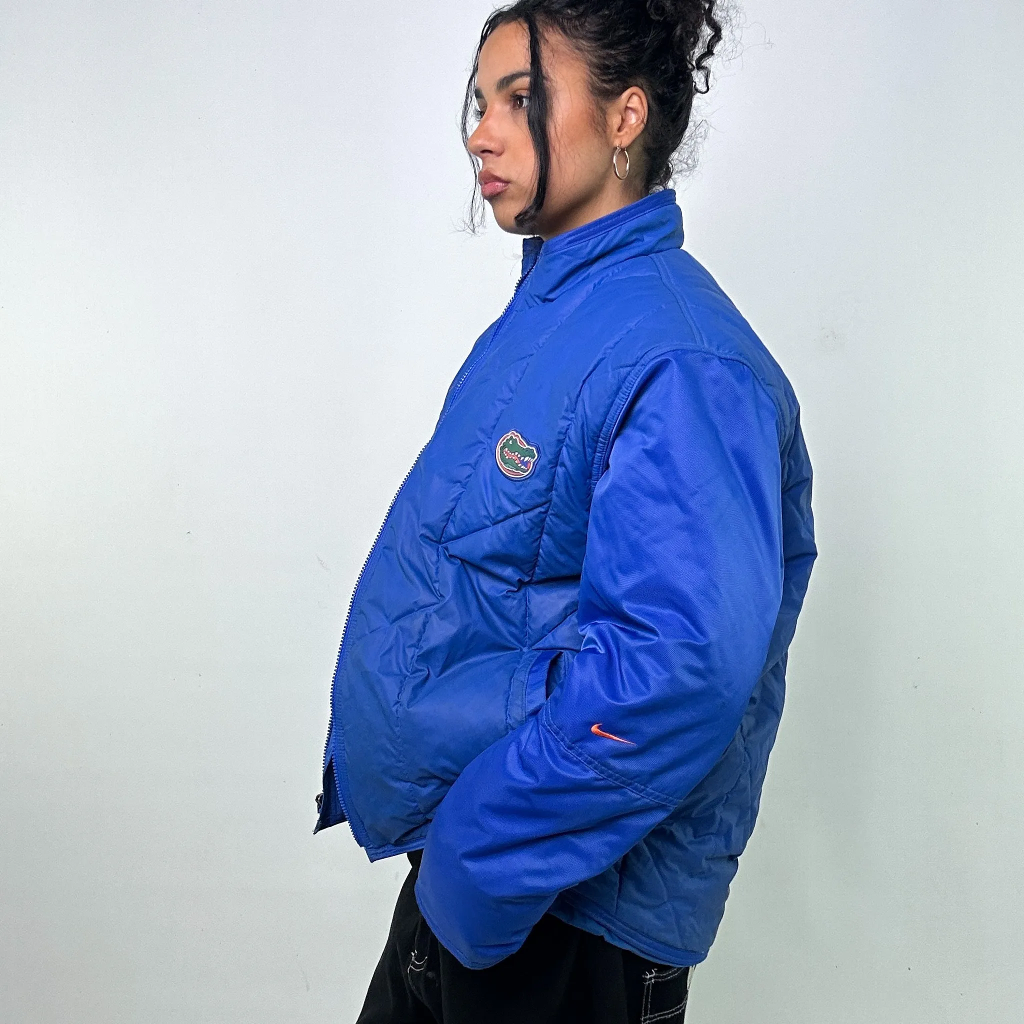 LIGHT BLUE 90S NIKE TEAM FLORIDA PUFFER JACKET COAT (