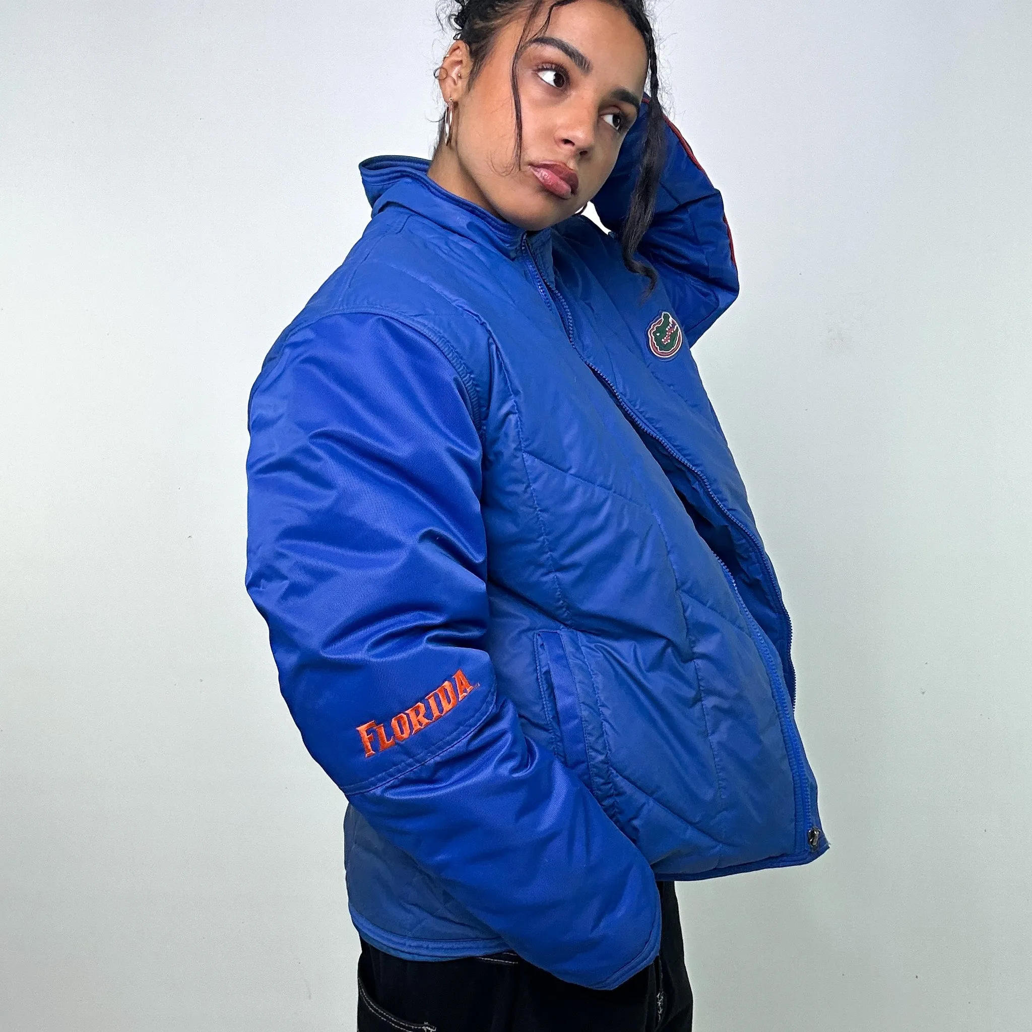 LIGHT BLUE 90S NIKE TEAM FLORIDA PUFFER JACKET COAT (