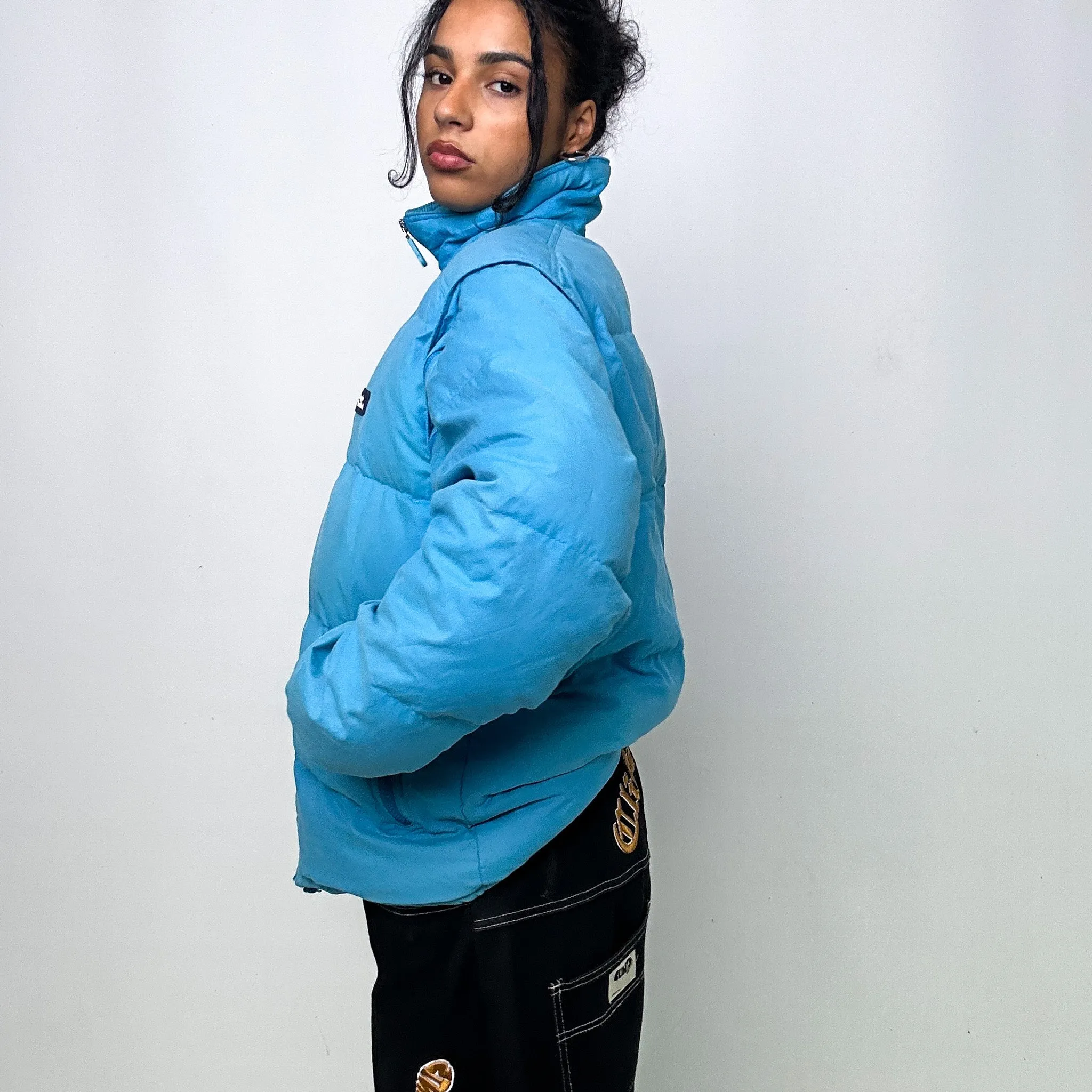 Light Blue 90s Sergio Tacchini Puffer Jacket Coat (L)