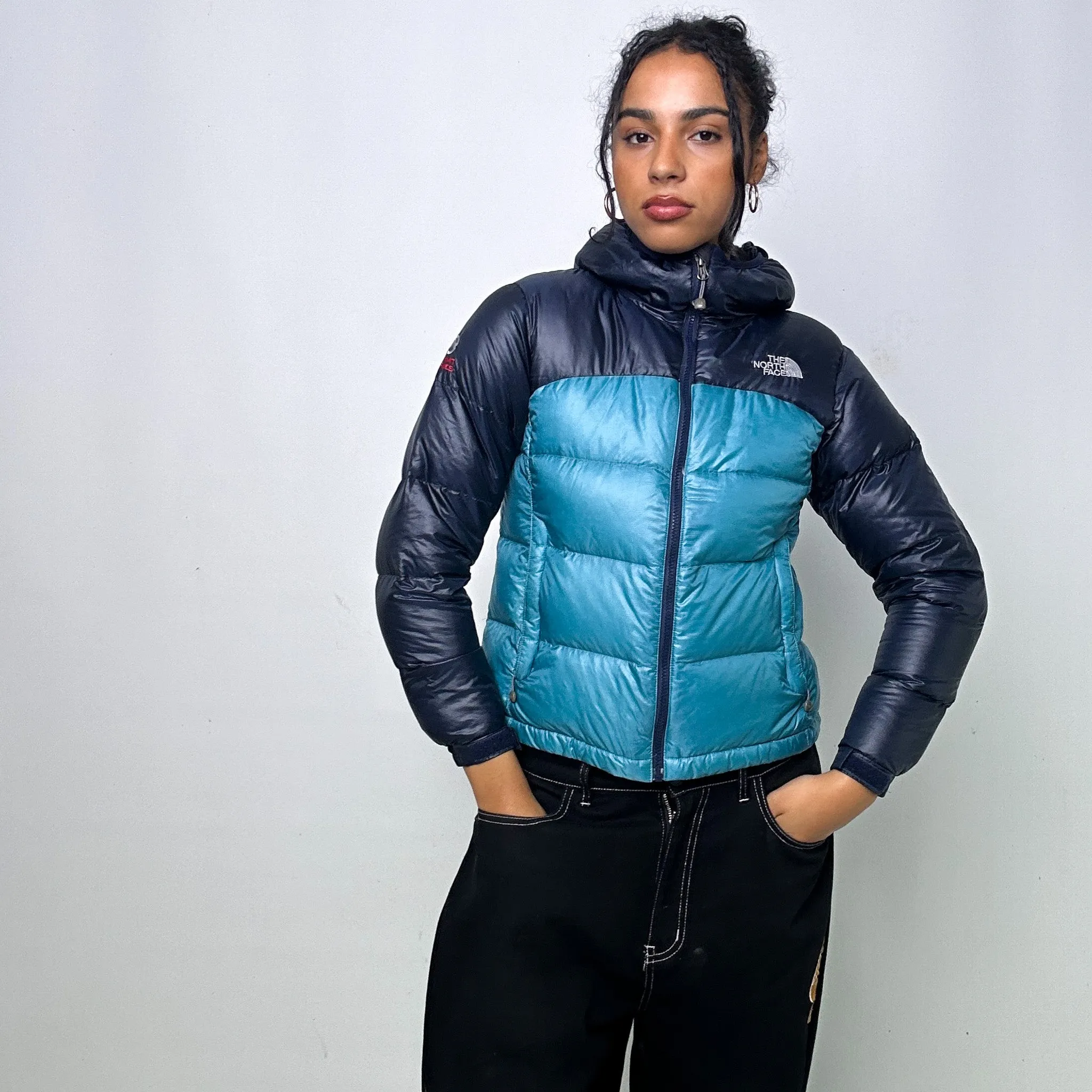 Light Blue 90s The North Face Summit Series Puffer Jacket Coat (S)