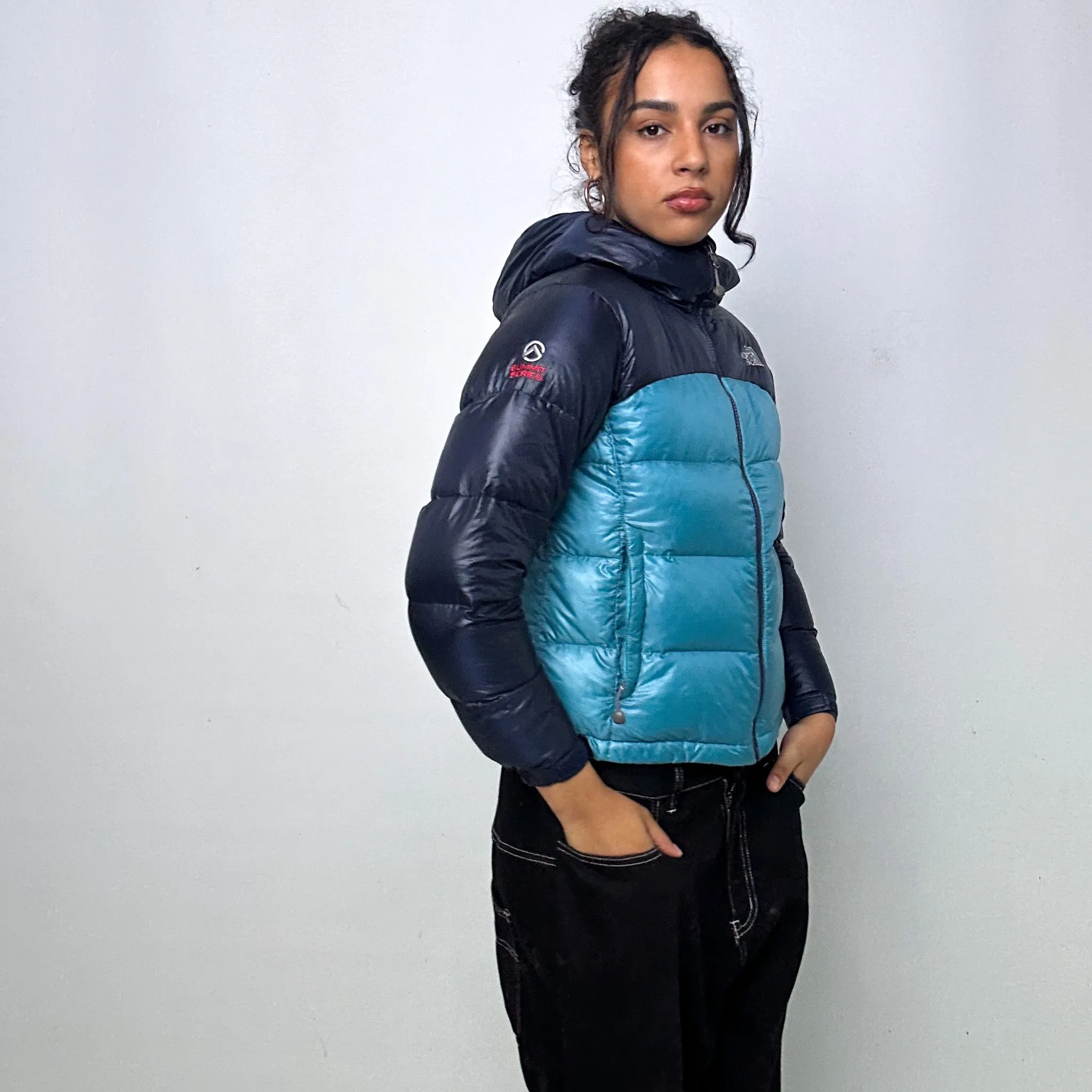 Light Blue 90s The North Face Summit Series Puffer Jacket Coat (S)