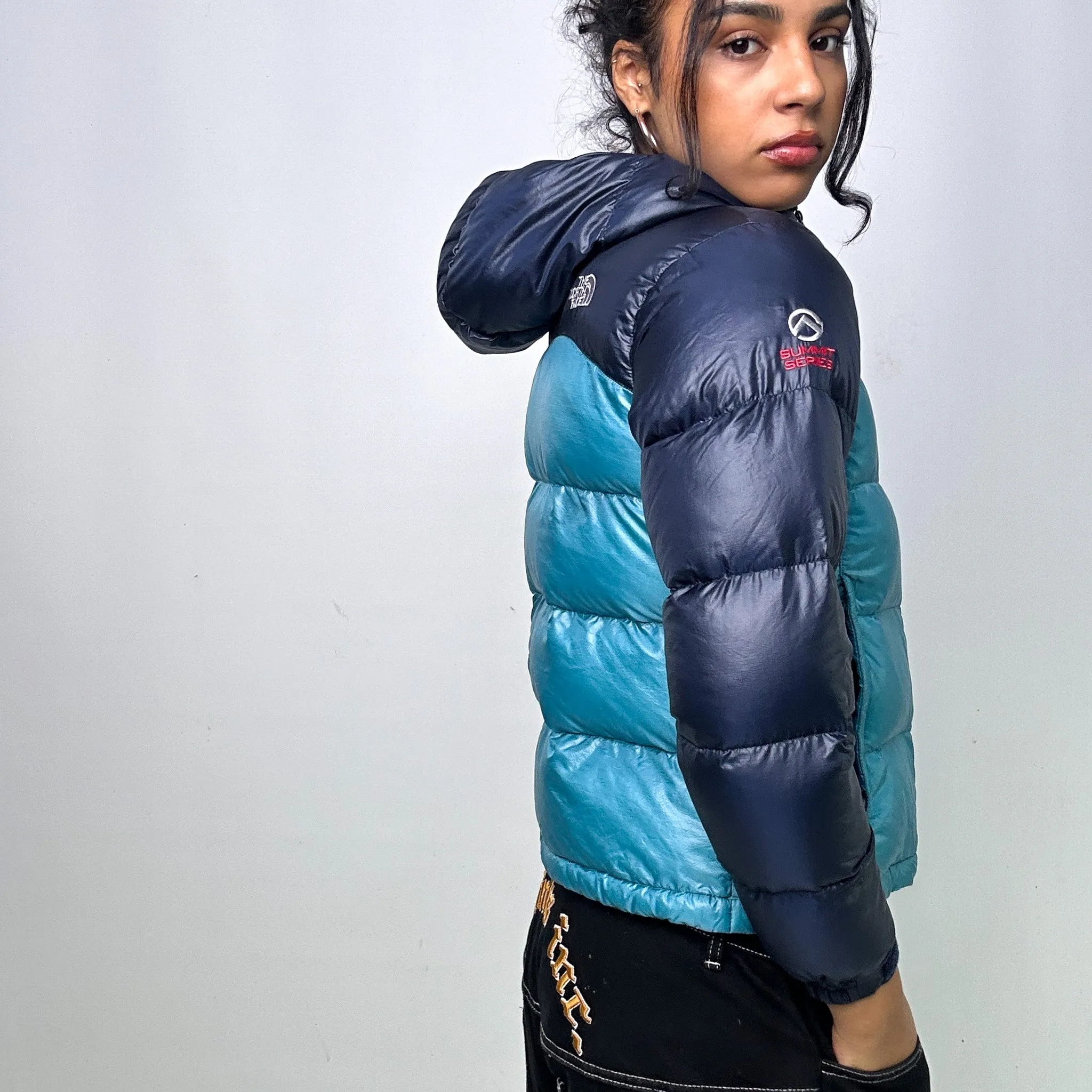 Light Blue 90s The North Face Summit Series Puffer Jacket Coat (S)