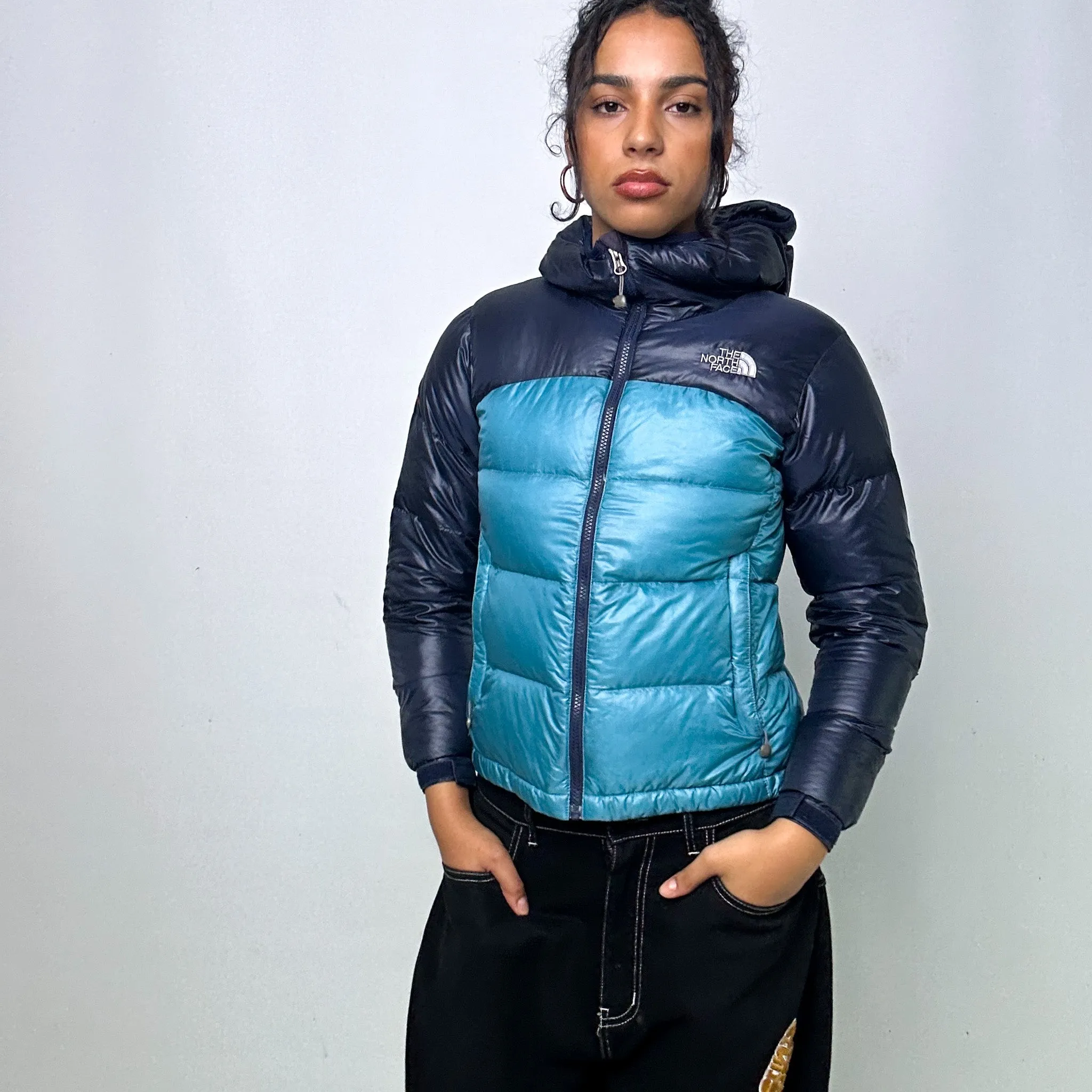 Light Blue 90s The North Face Summit Series Puffer Jacket Coat (S)