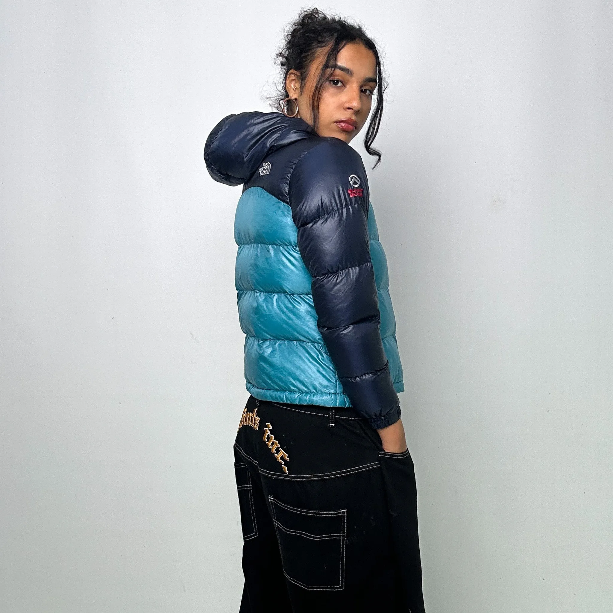 Light Blue 90s The North Face Summit Series Puffer Jacket Coat (S)