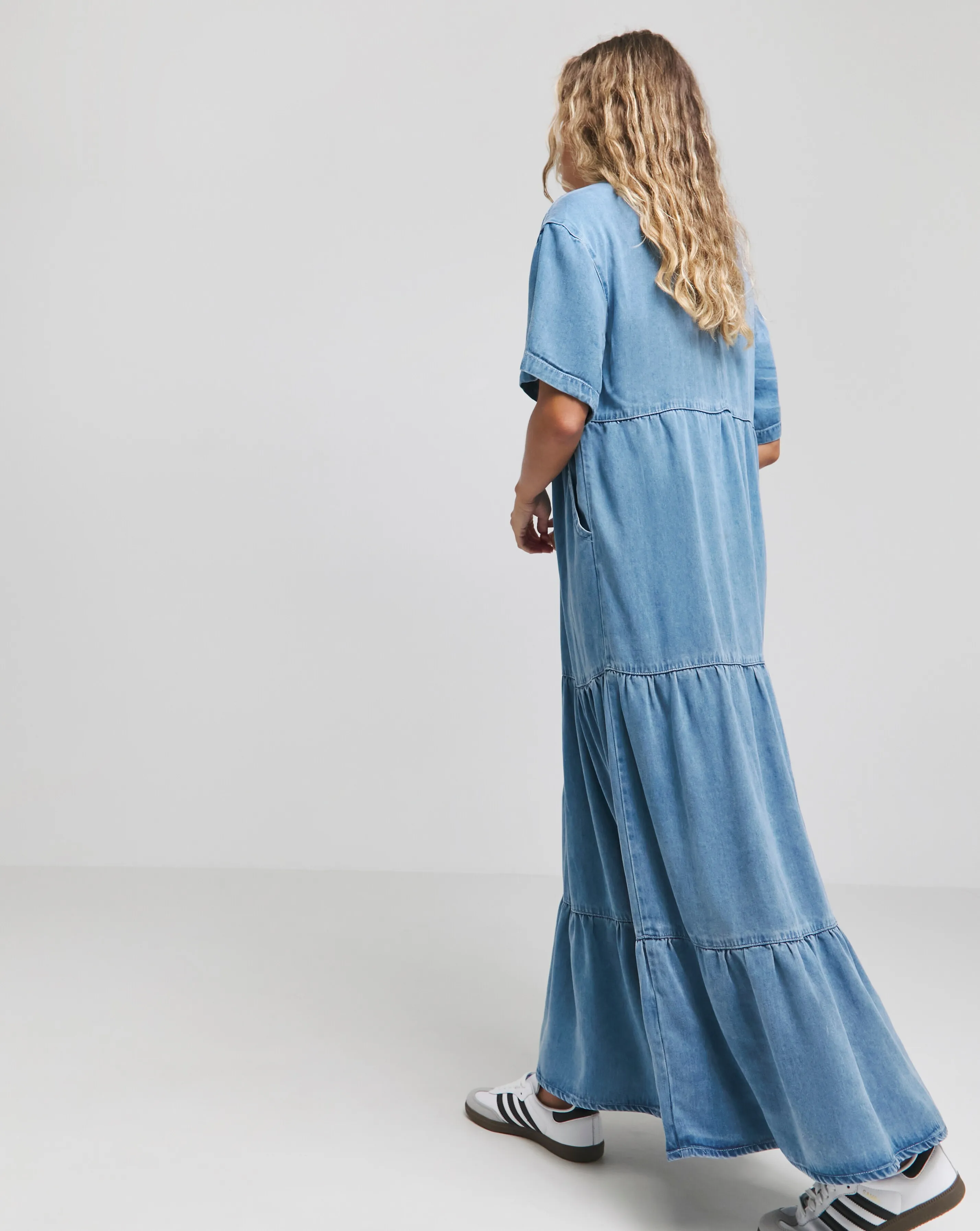 Light Blue Lightweight Short Sleeve Dress | Simply Be