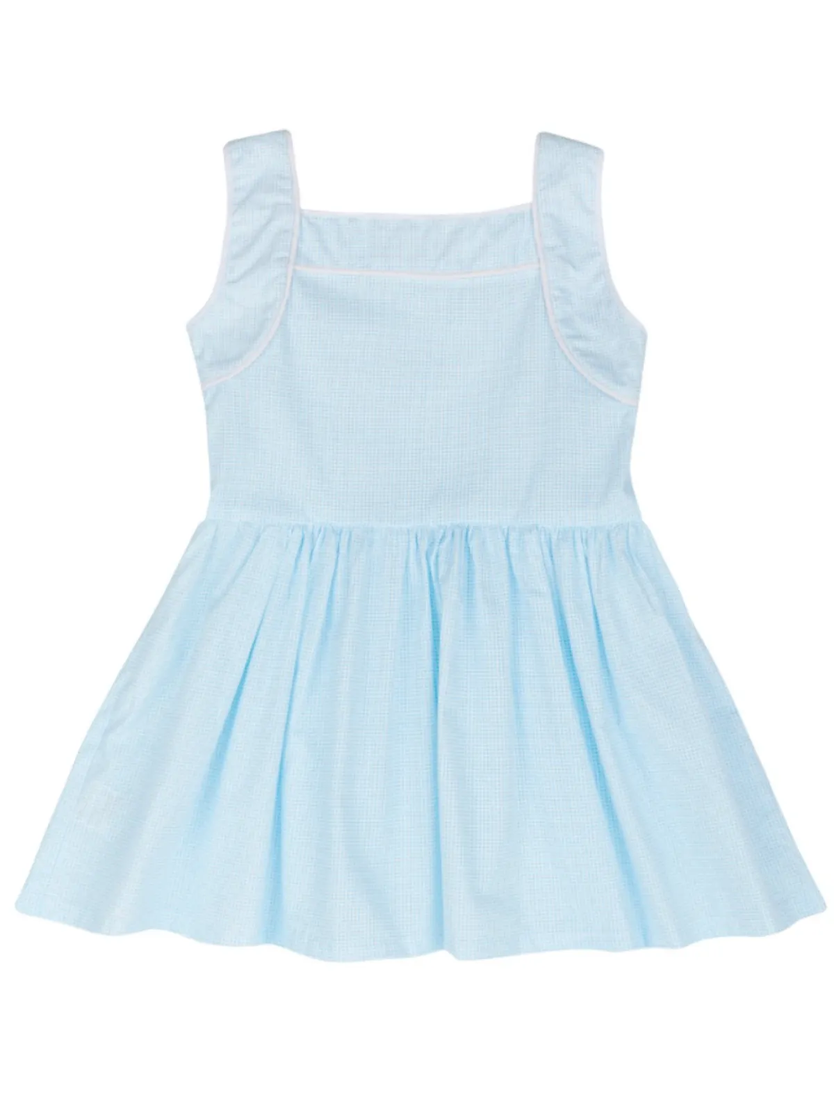 Light Blue Microdot Ruffle Dress by Kids Couture