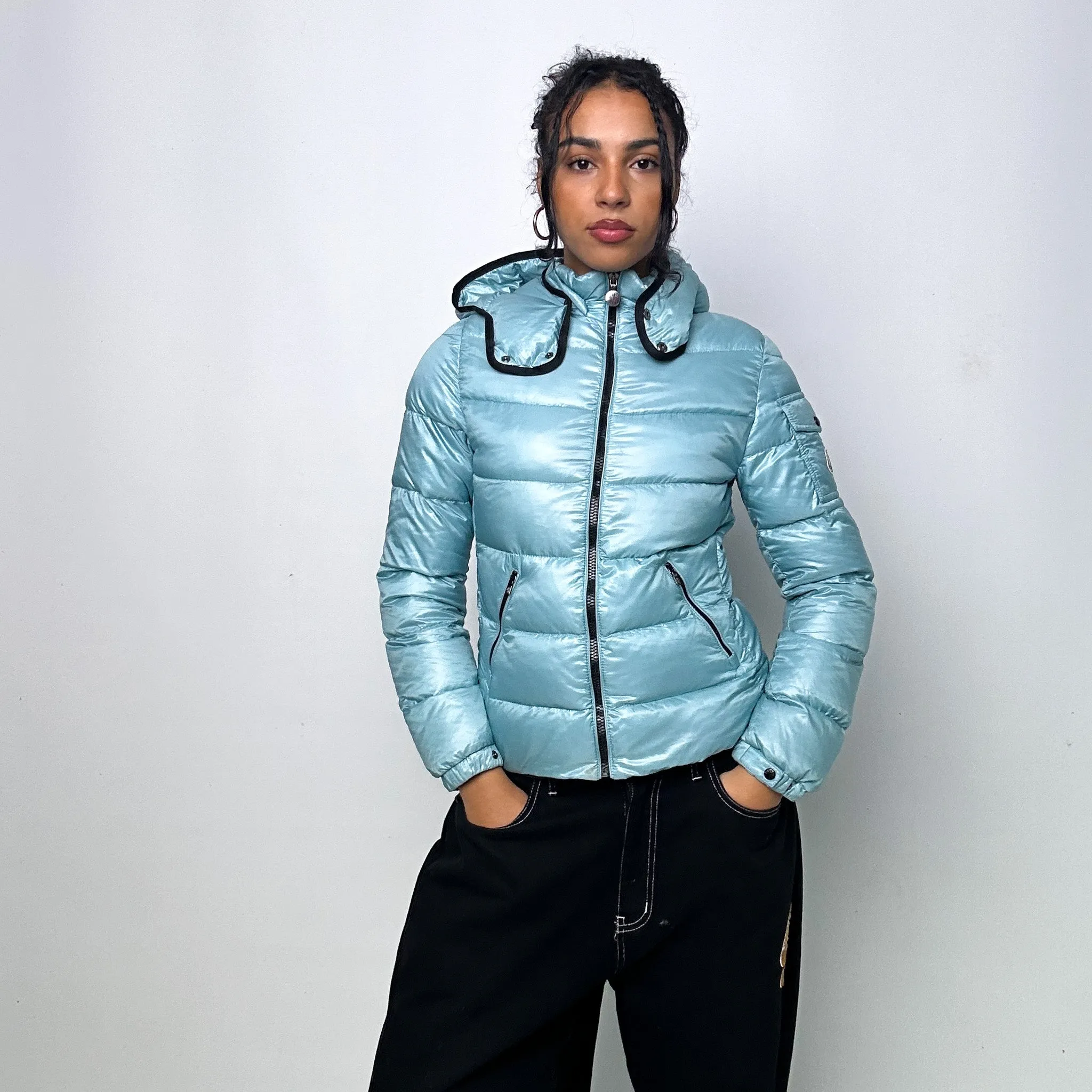 Light Blue y2ks Moncler Berre Puffer Jacket Coat (S)