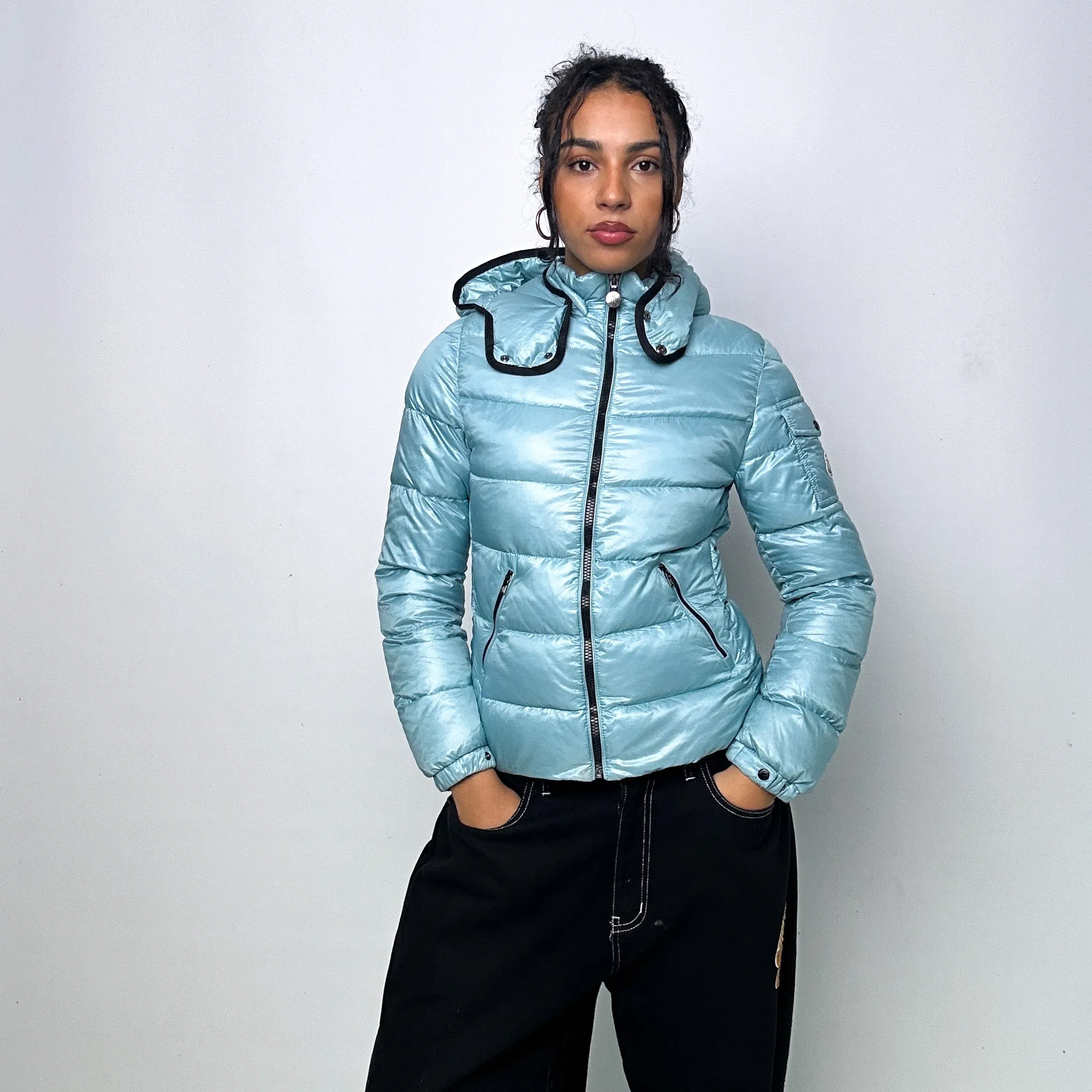 Light Blue y2ks Moncler Berre Puffer Jacket Coat (S)