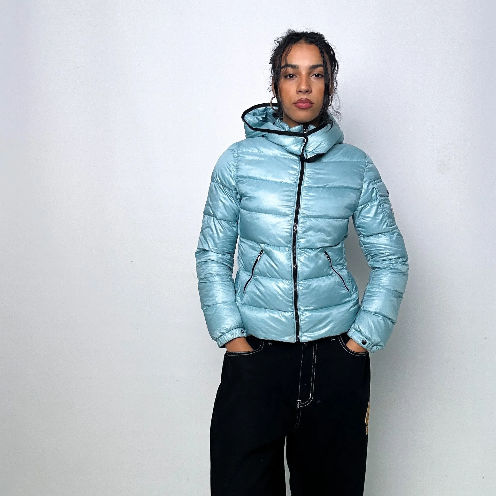 Light Blue y2ks Moncler Berre Puffer Jacket Coat (S)