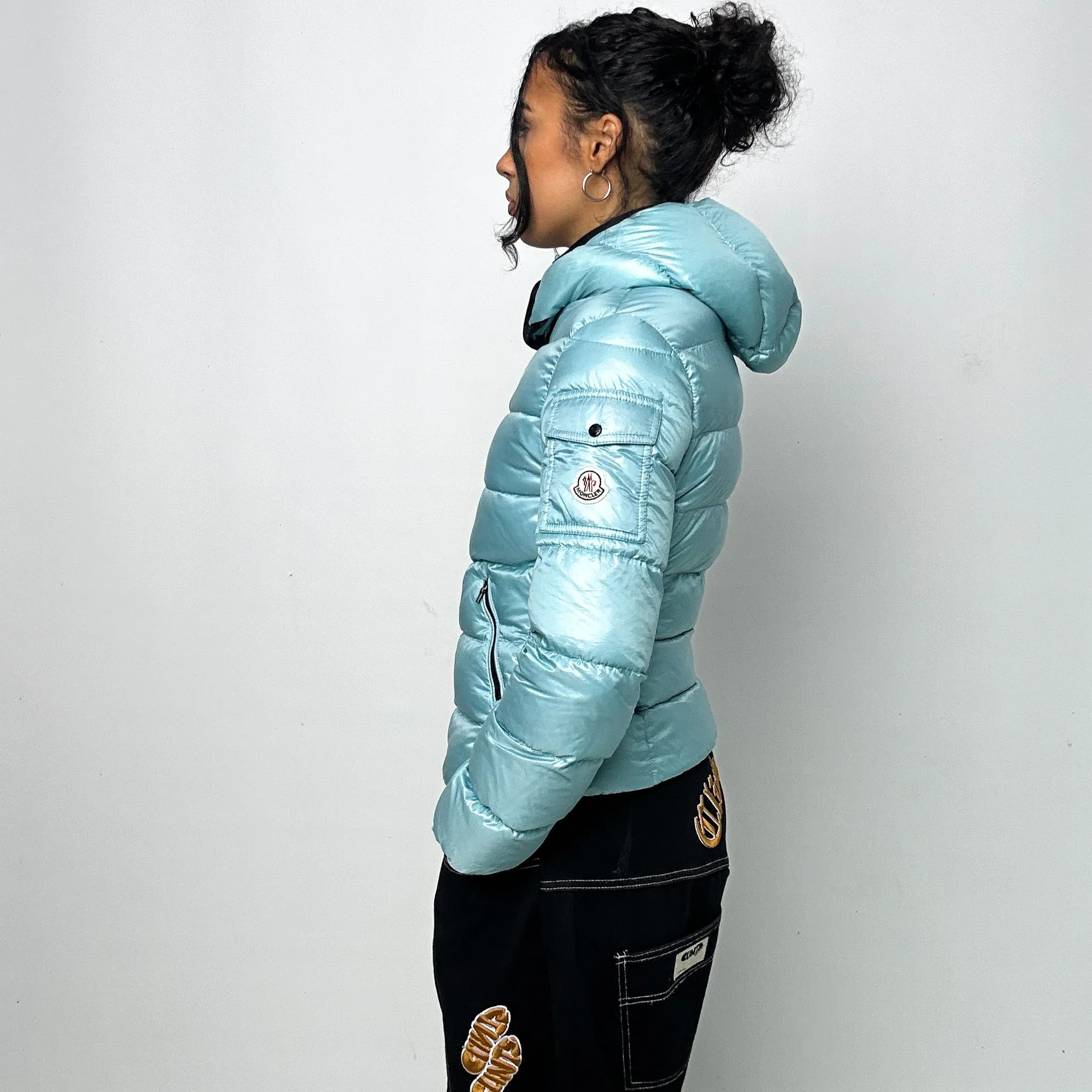 Light Blue y2ks Moncler Berre Puffer Jacket Coat (S)