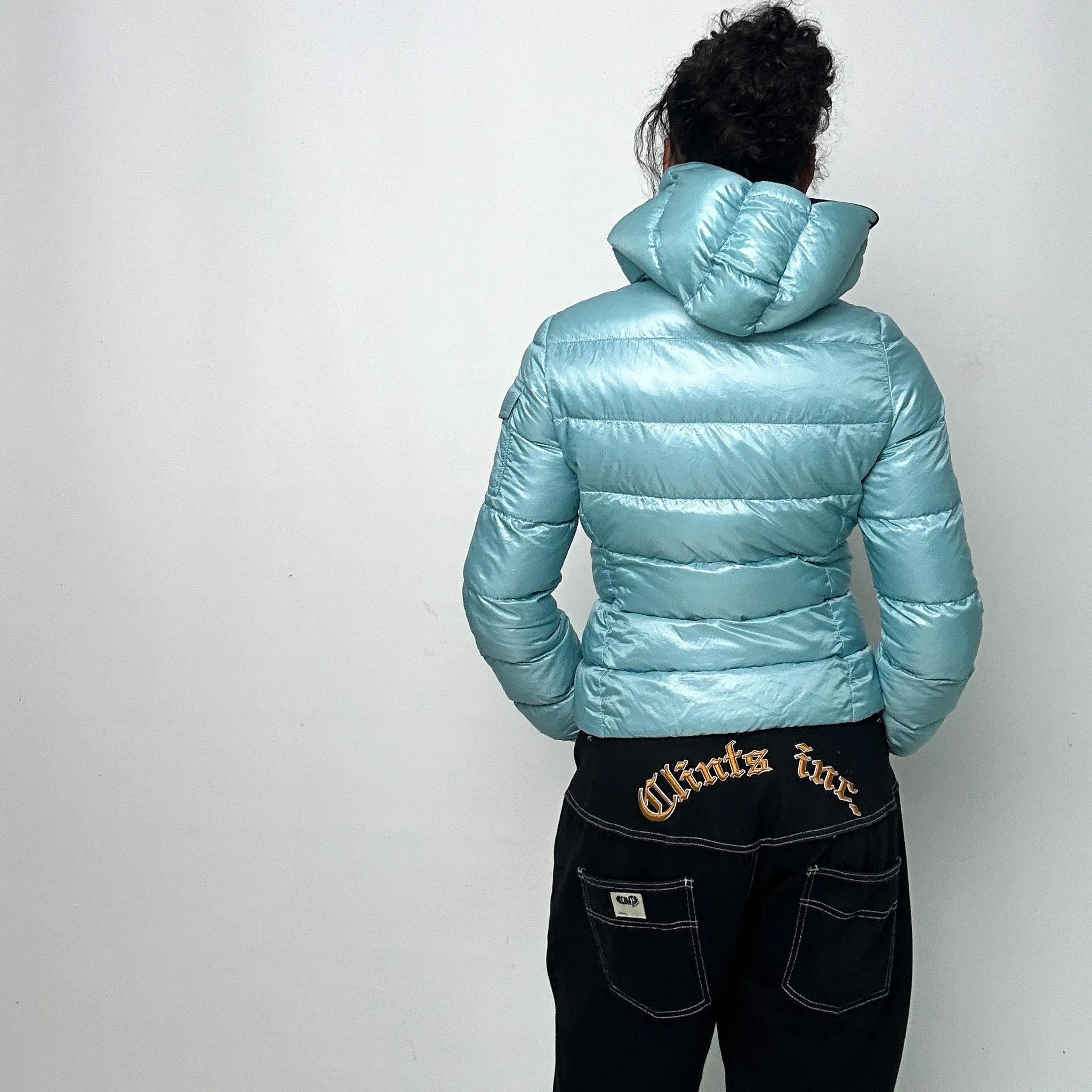 Light Blue y2ks Moncler Berre Puffer Jacket Coat (S)