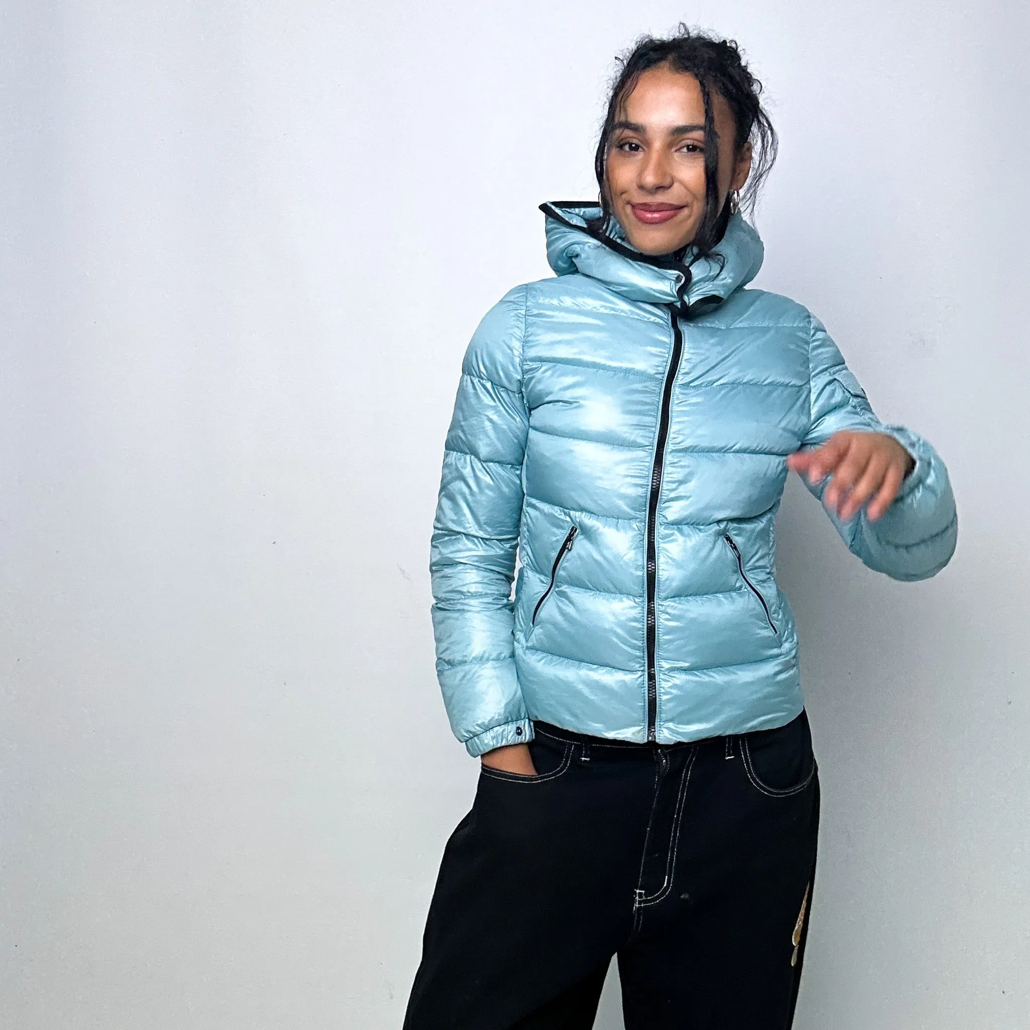 Light Blue y2ks Moncler Berre Puffer Jacket Coat (S)