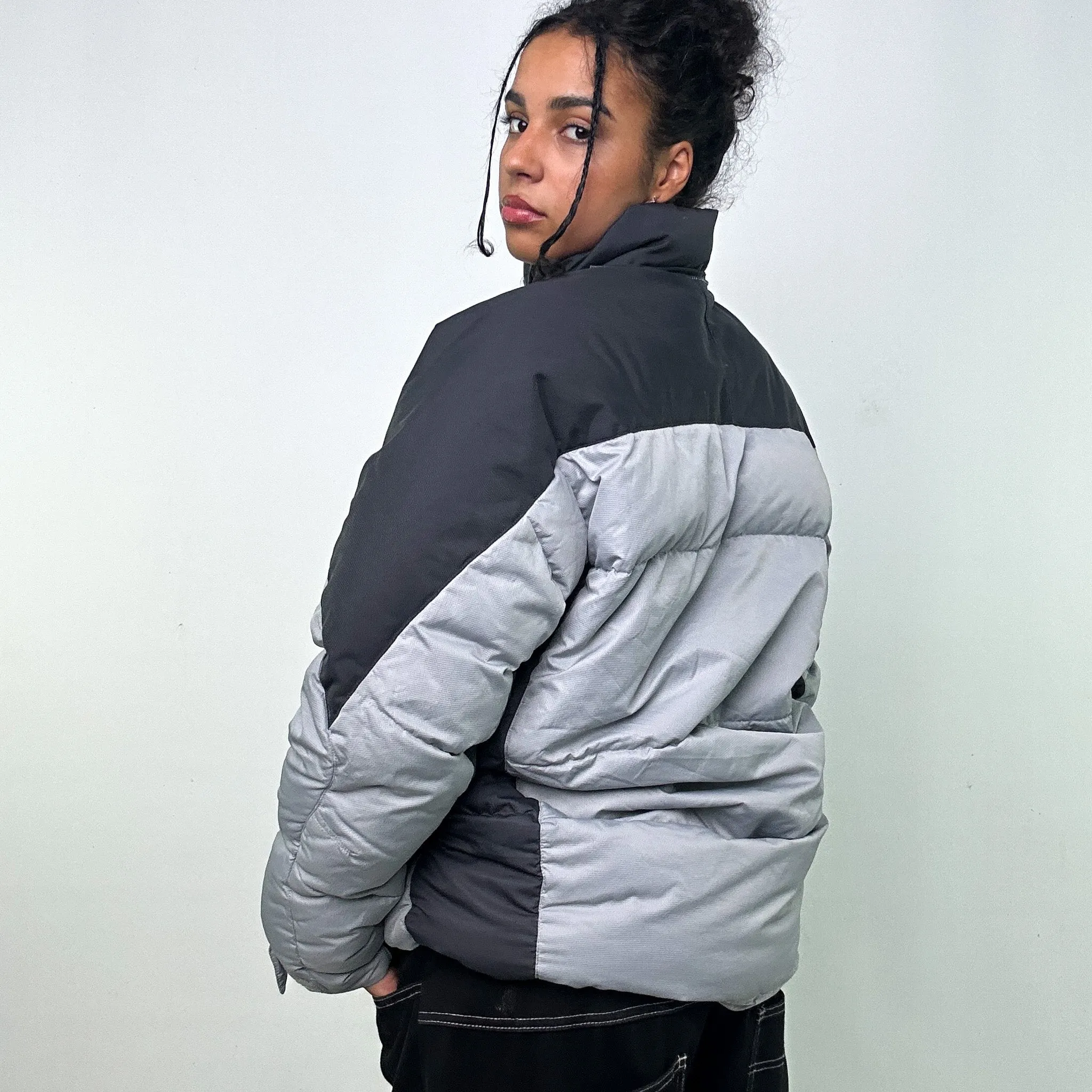 Light Grey y2ks NIKE Puffer Jacket Coat (L)