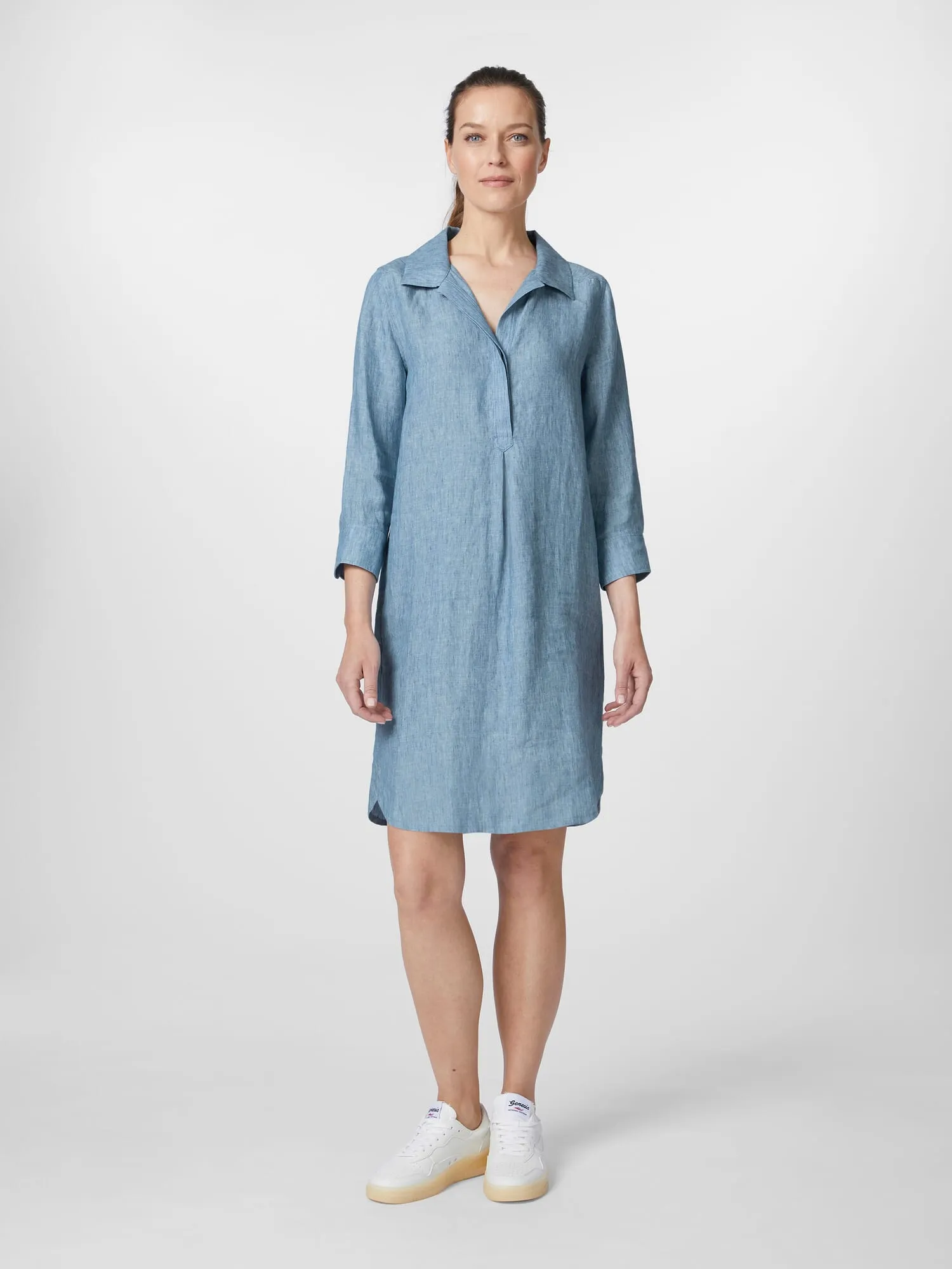 Linen dress, Light blue | Manufactum