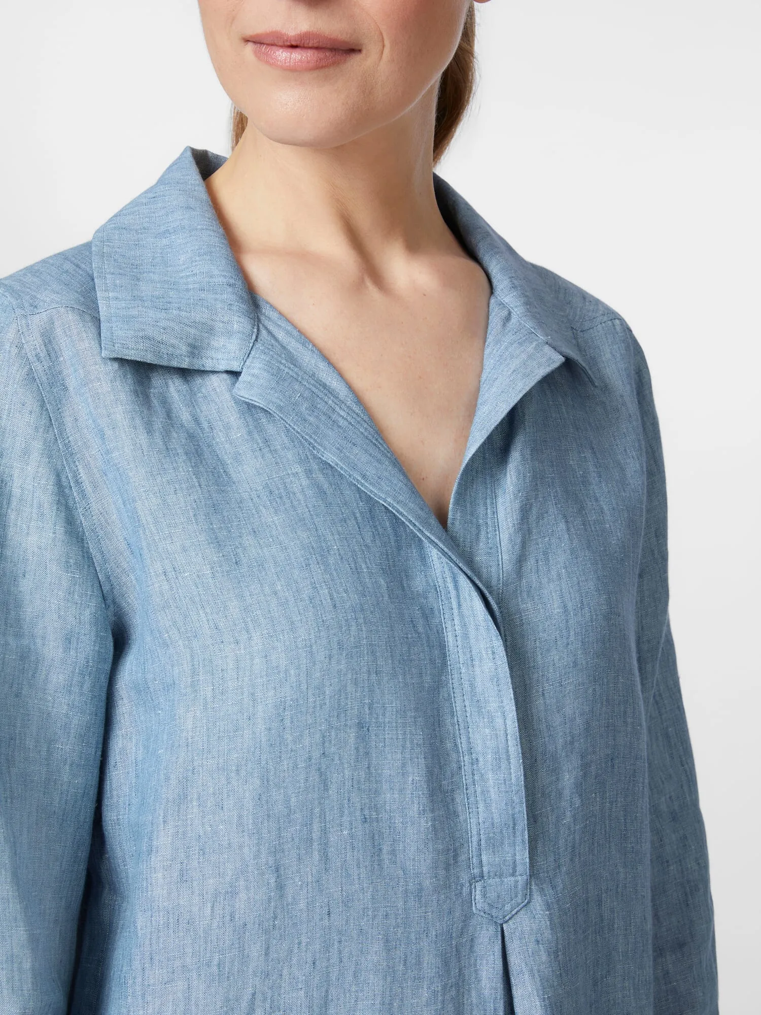 Linen dress, Light blue | Manufactum