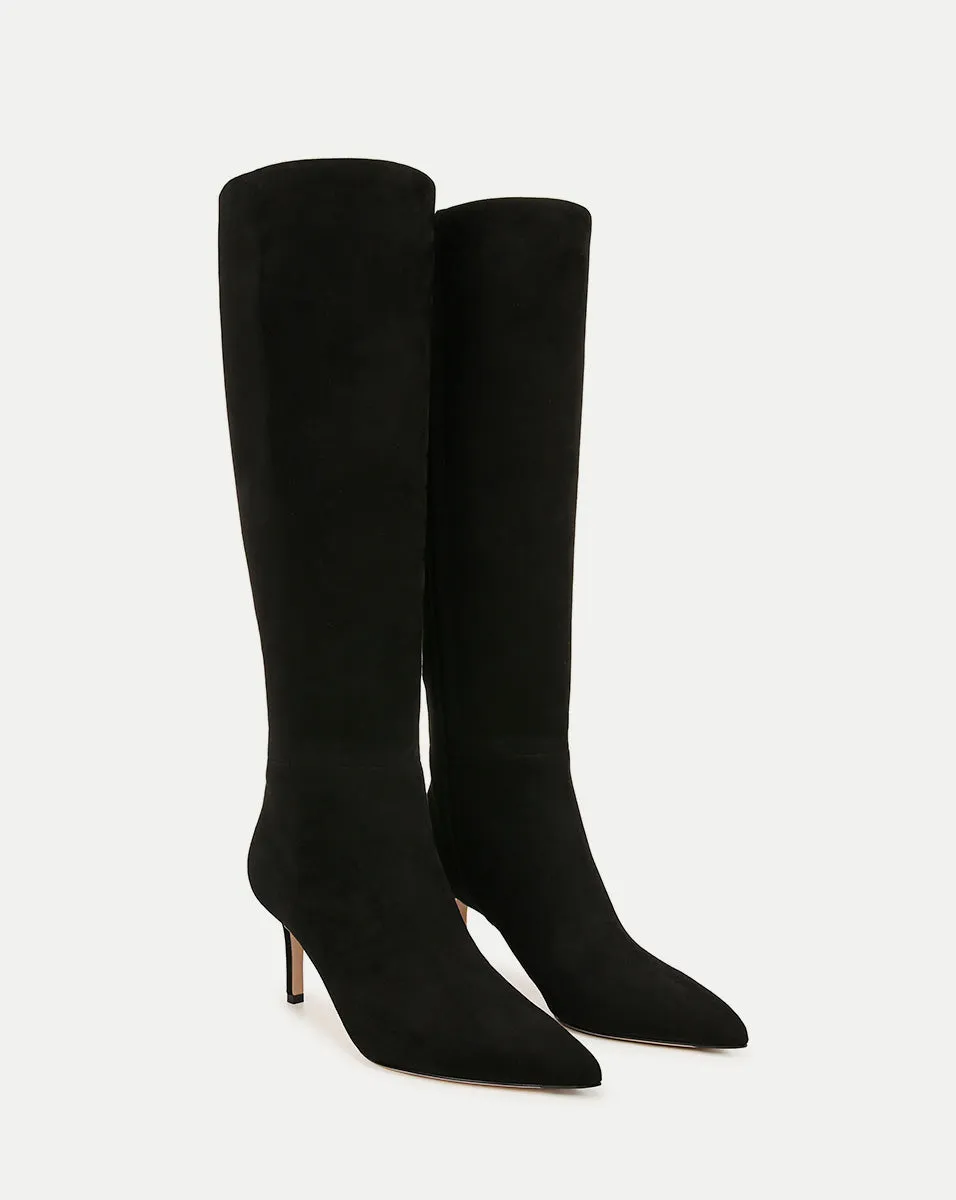 Lisa Suede Mid-Heel Tall Boot