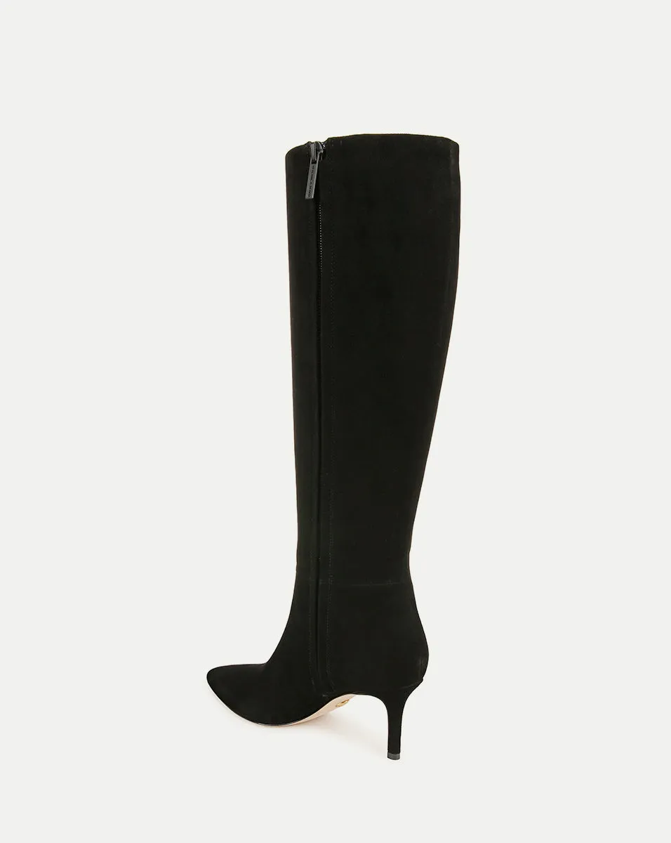 Lisa Suede Mid-Heel Tall Boot