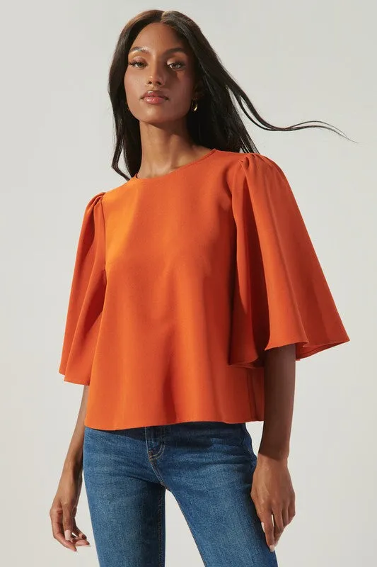 Lital Flutter Sleeve Top