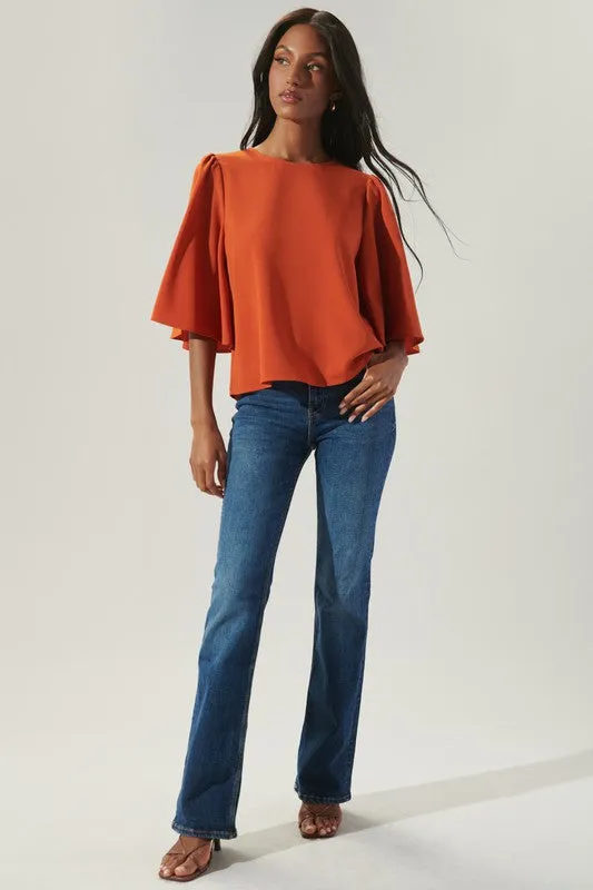 Lital Flutter Sleeve Top