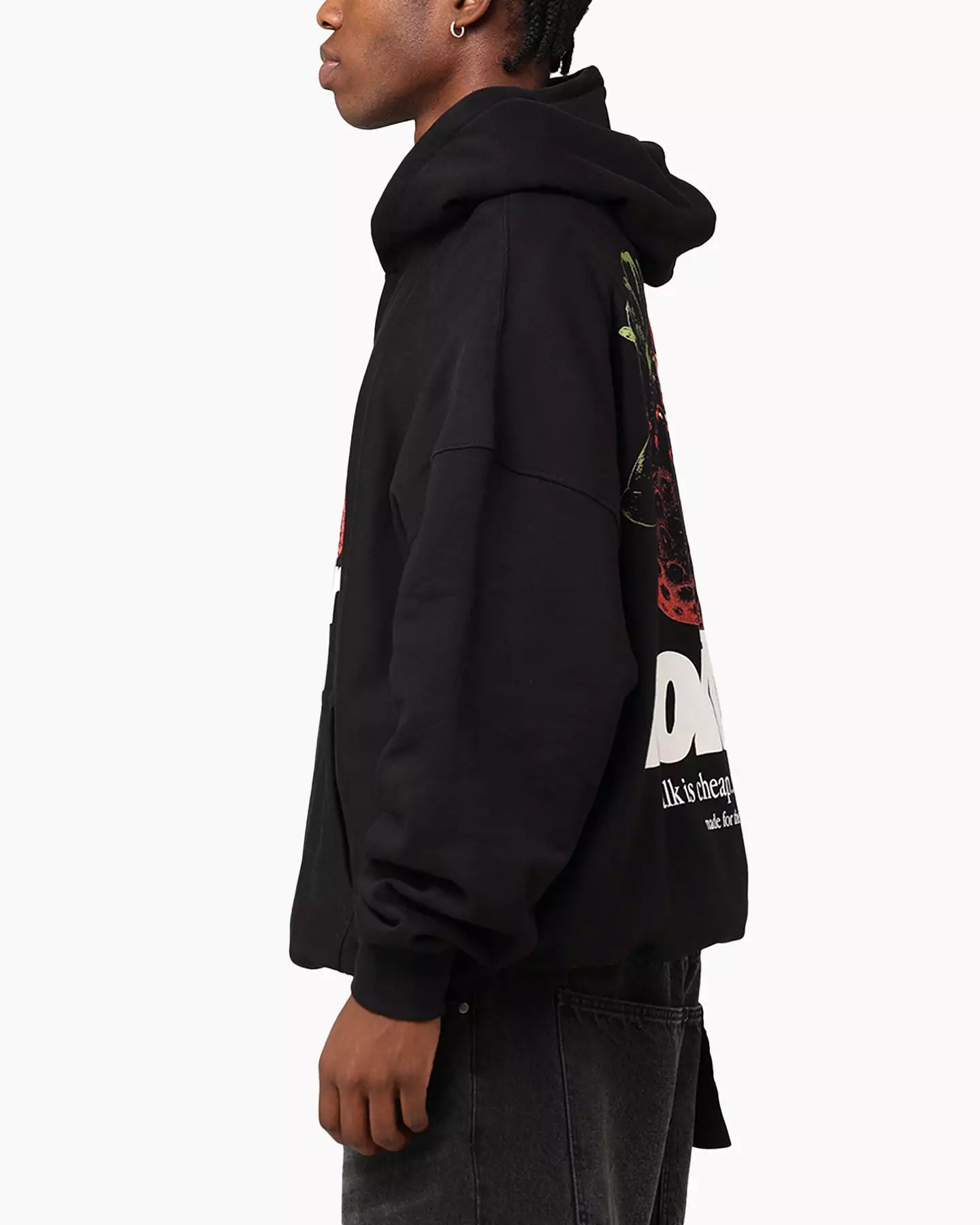 Loiter Strawberry Hoodie Black