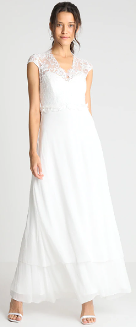 Long Patch Bridal Dress